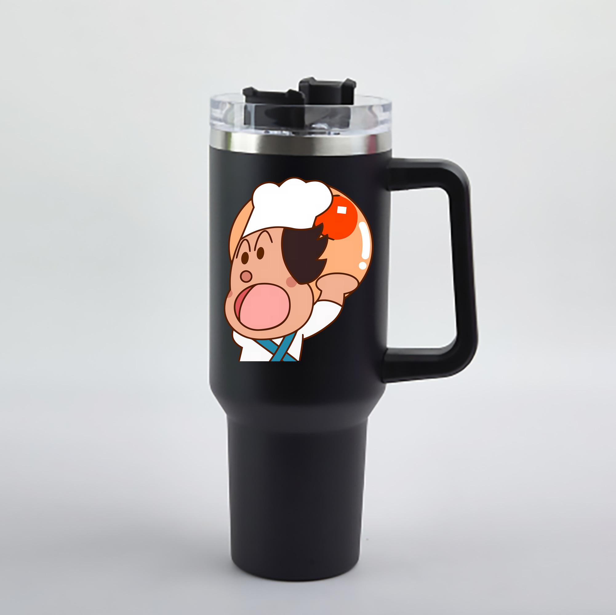 （画像用） アンパンマン Anpanman 1200mL車用タンブラー - クリスタルステッカー（プラスチックストロー付き）