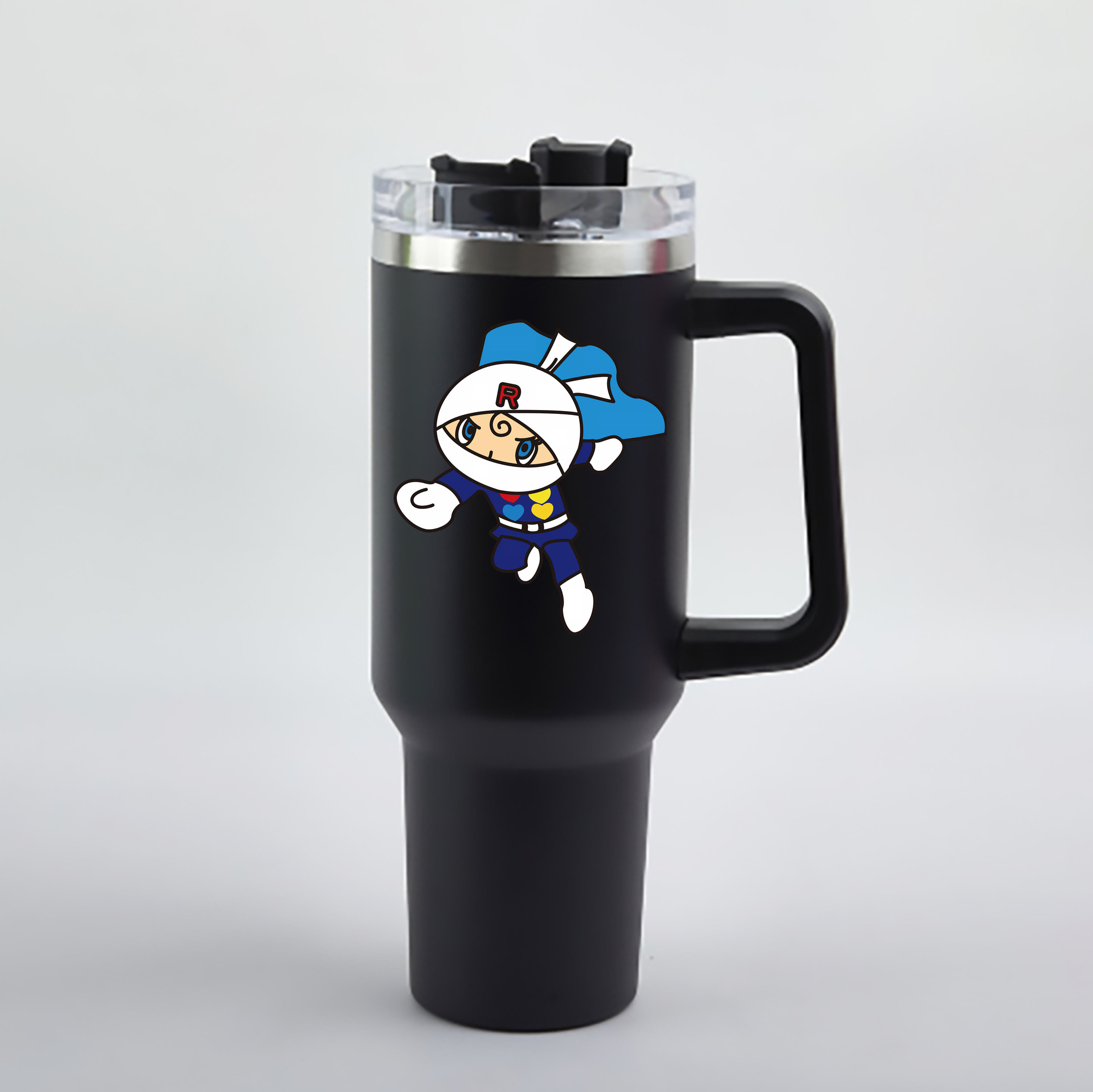 （画像用） アンパンマン Anpanman 1200mL車用タンブラー - クリスタルステッカー（プラスチックストロー付き）