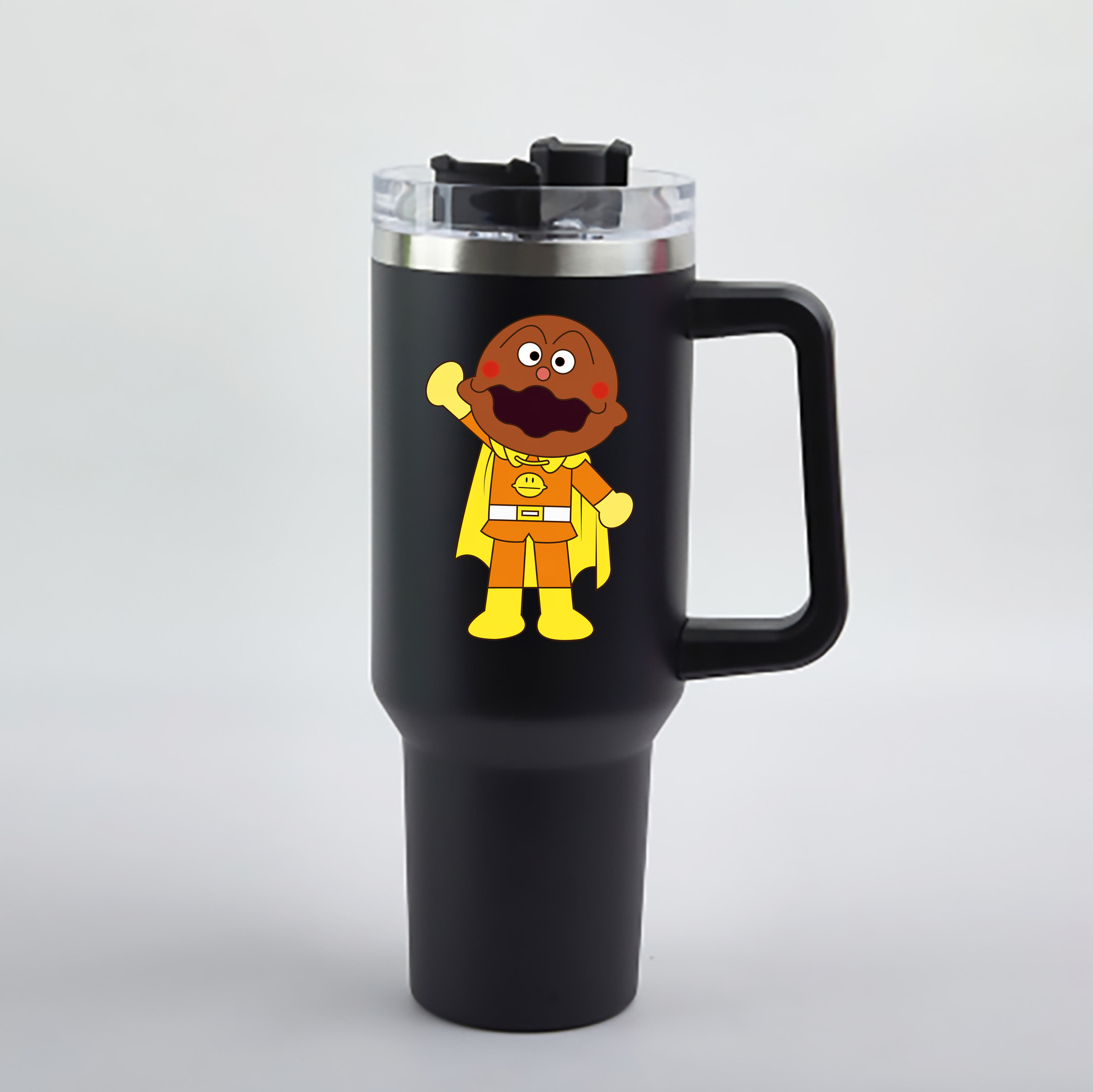 （画像用） アンパンマン Anpanman 1200mL車用タンブラー - クリスタルステッカー（プラスチックストロー付き）