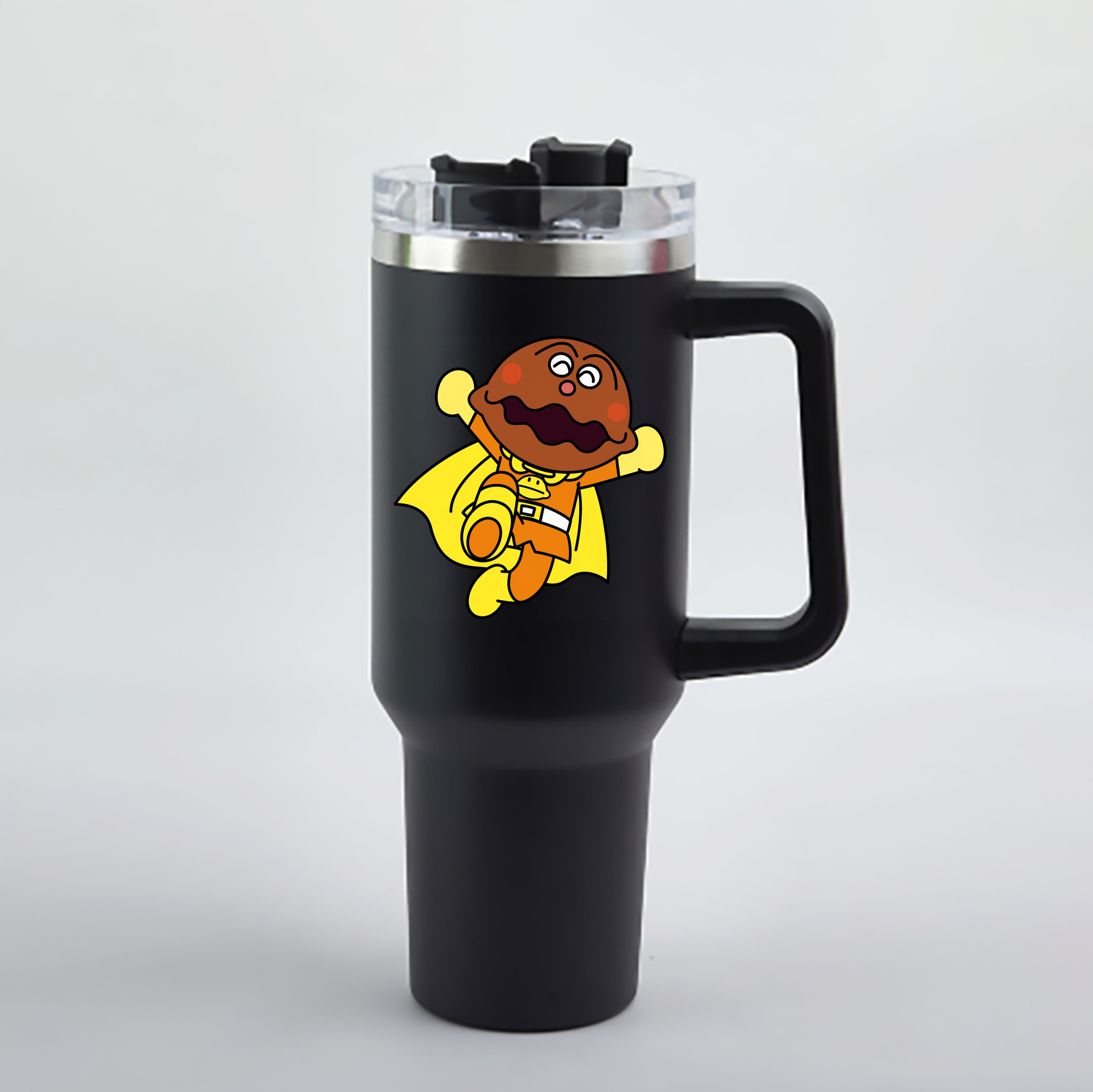 （画像用） アンパンマン Anpanman 1200mL車用タンブラー - クリスタルステッカー（プラスチックストロー付き）