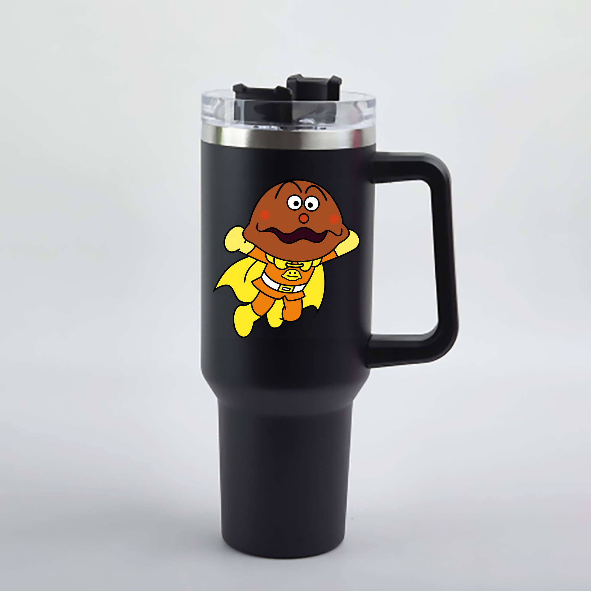 （画像用） アンパンマン Anpanman 1200mL車用タンブラー - クリスタルステッカー（プラスチックストロー付き）