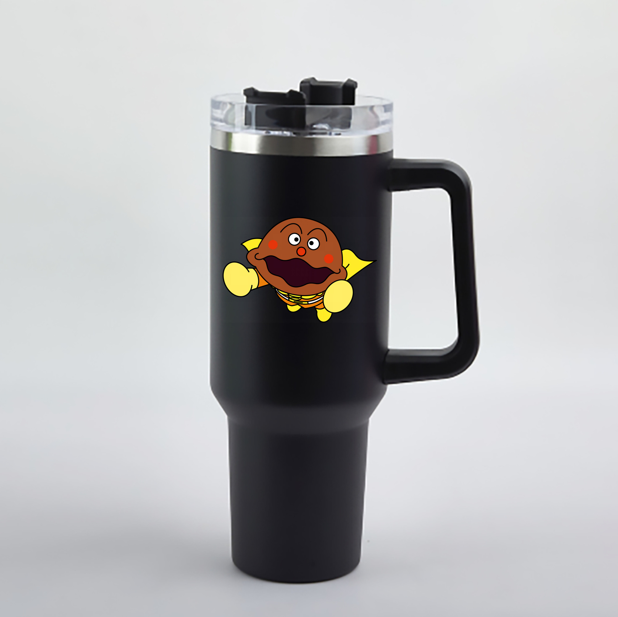 （画像用） アンパンマン Anpanman 1200mL車用タンブラー - クリスタルステッカー（プラスチックストロー付き）