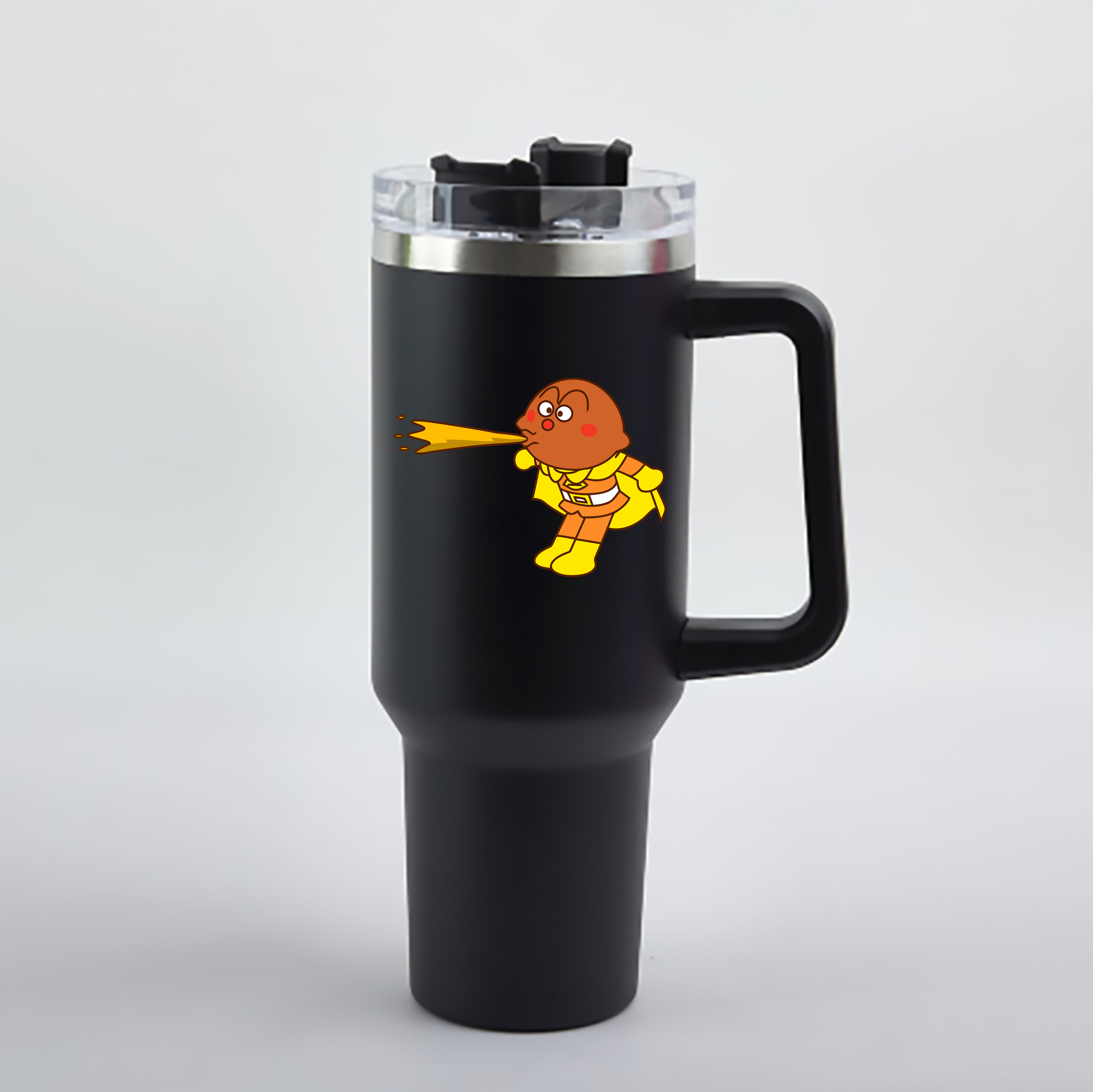 （画像用） アンパンマン Anpanman 1200mL車用タンブラー - クリスタルステッカー（プラスチックストロー付き）