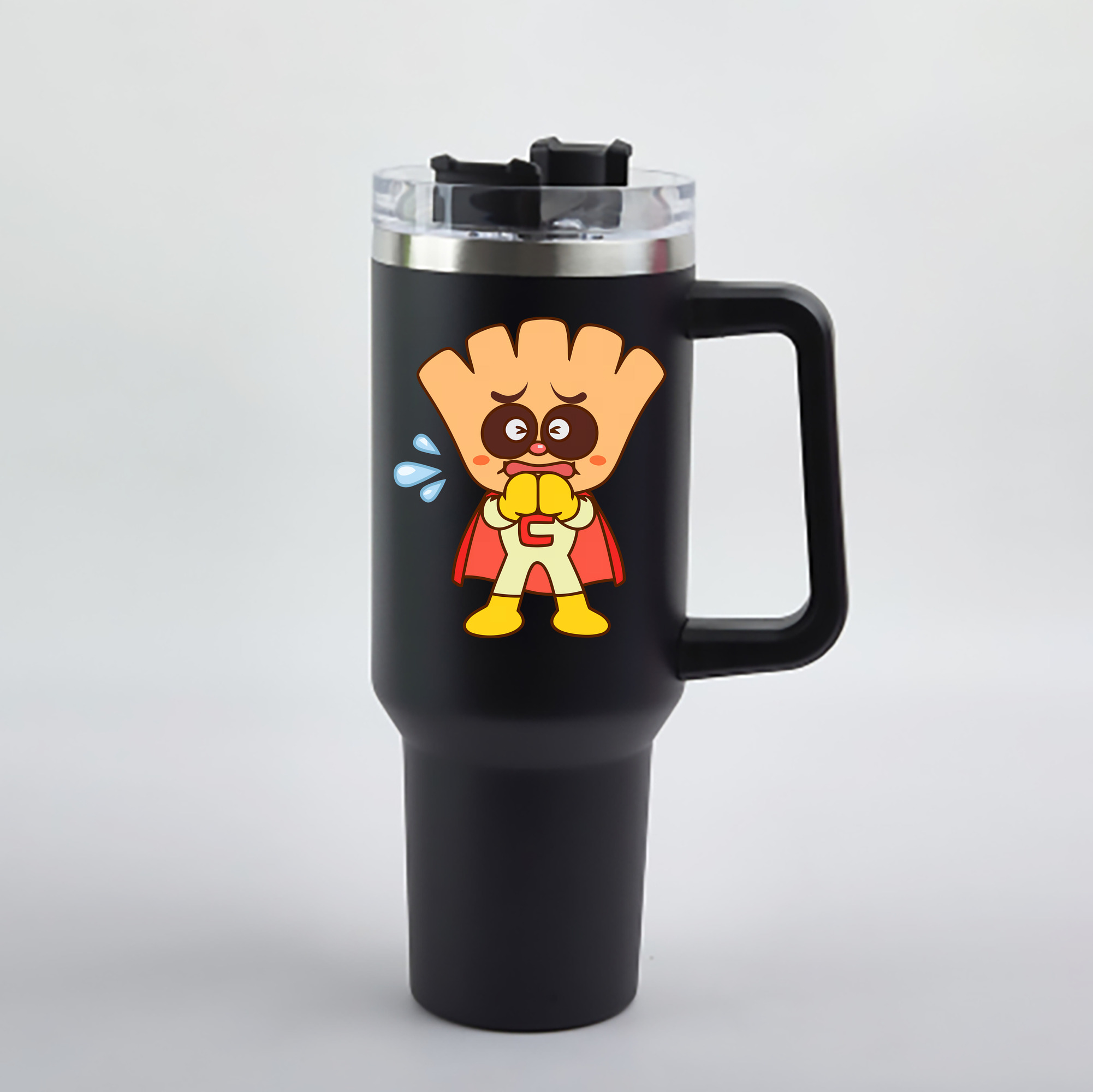 （画像用） アンパンマン Anpanman 1200mL車用タンブラー - クリスタルステッカー（プラスチックストロー付き）