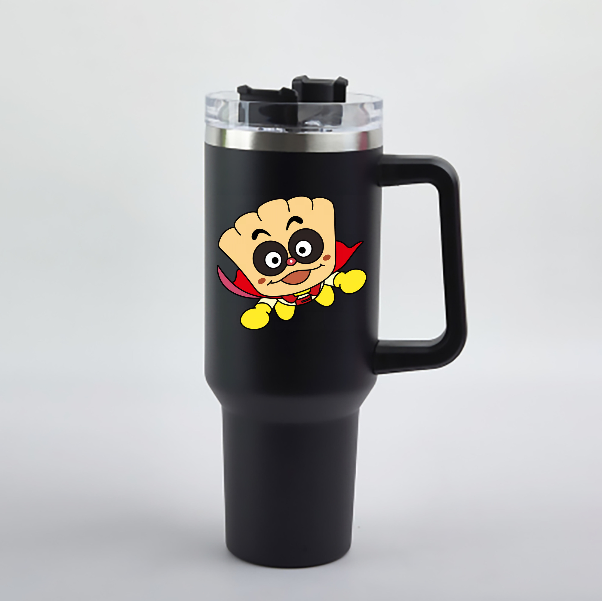 （画像用） アンパンマン Anpanman 1200mL車用タンブラー - クリスタルステッカー（プラスチックストロー付き）