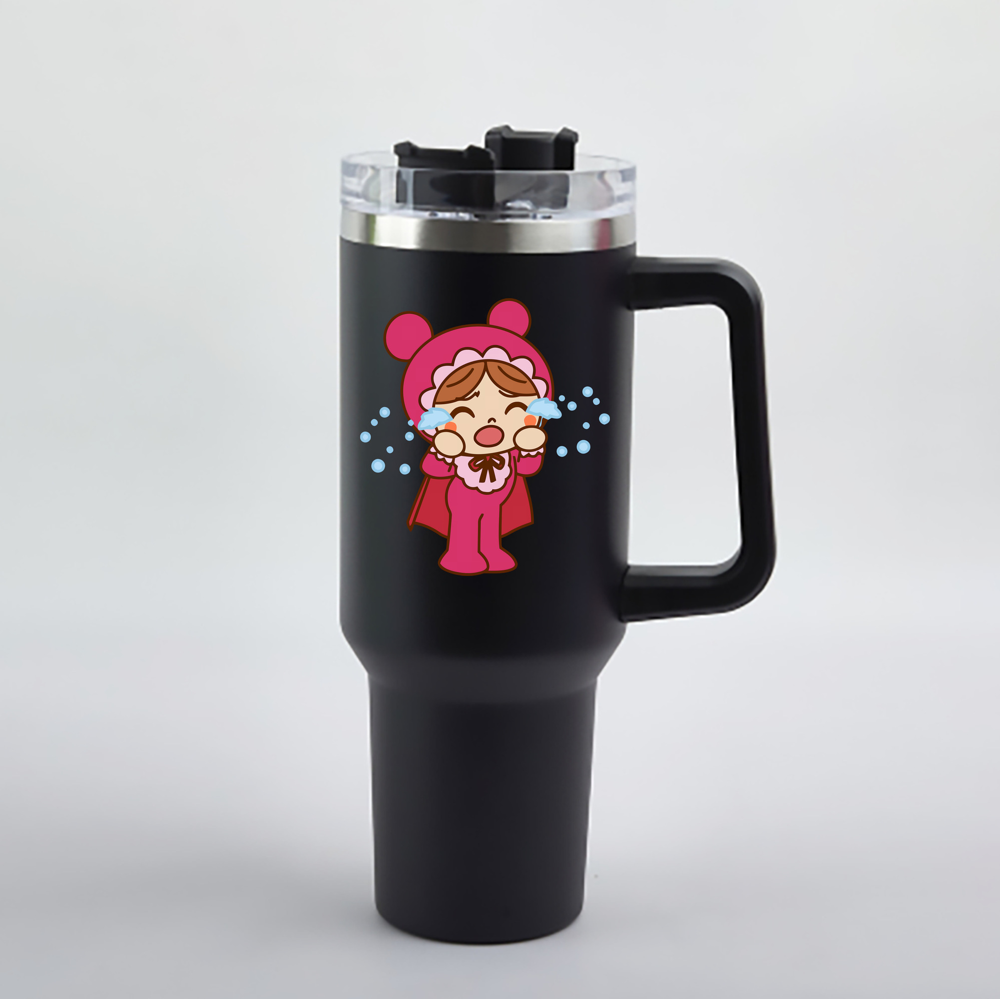 （画像用） アンパンマン Anpanman 1200mL車用タンブラー - クリスタルステッカー（プラスチックストロー付き）