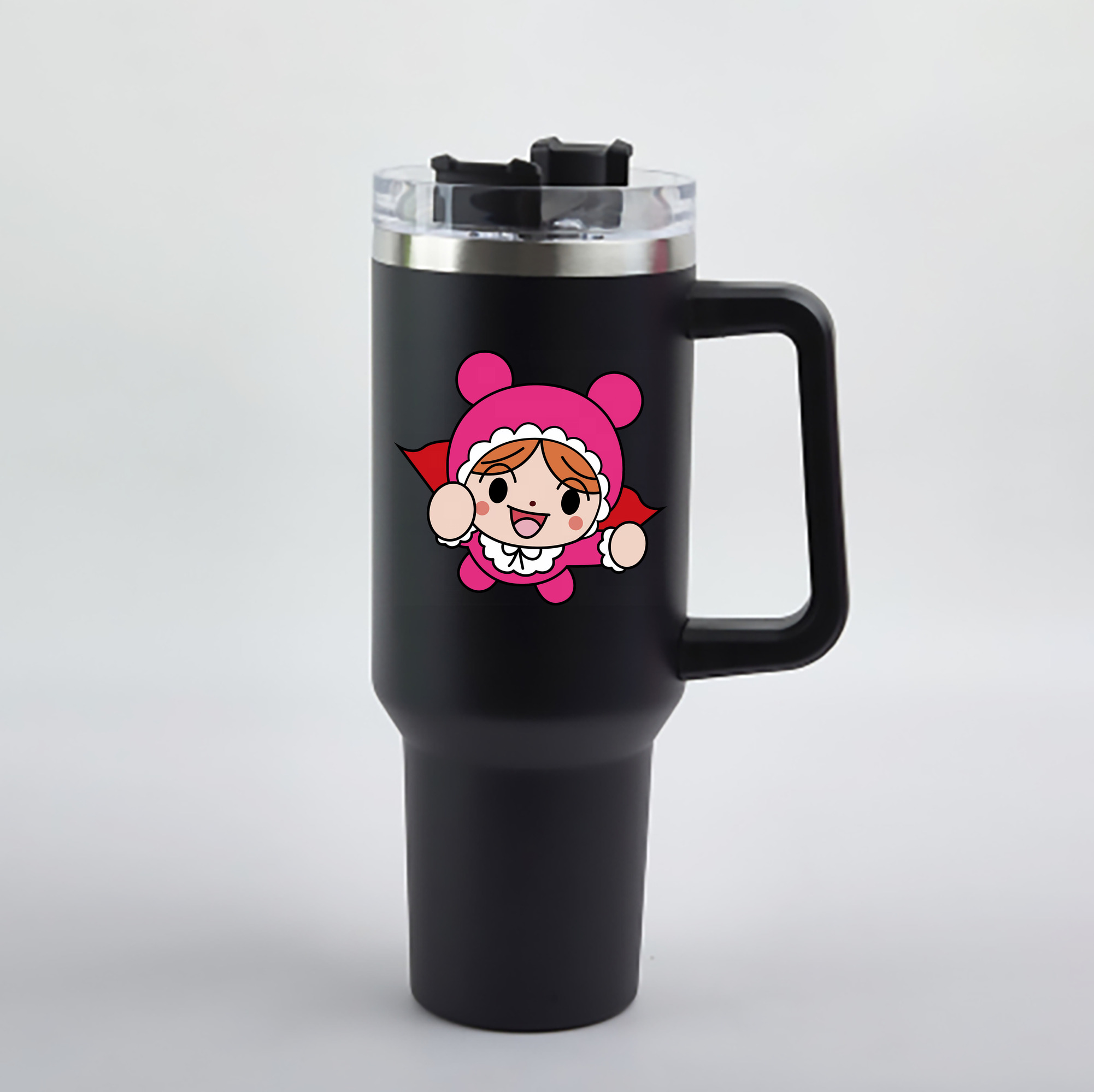 （画像用） アンパンマン Anpanman 1200mL車用タンブラー - クリスタルステッカー（プラスチックストロー付き）