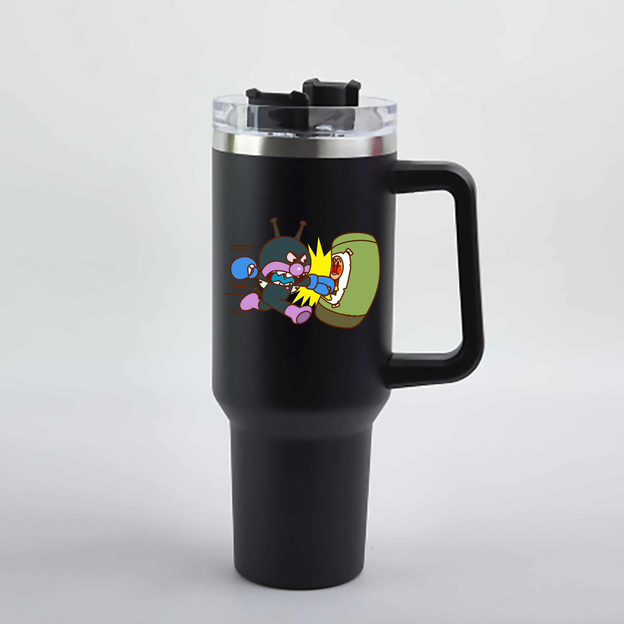 （画像用） アンパンマン Anpanman 1200mL車用タンブラー - クリスタルステッカー（プラスチックストロー付き）