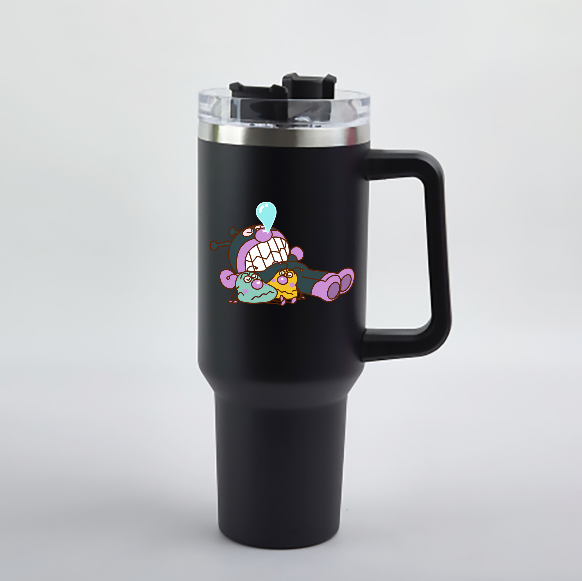 （画像用） アンパンマン Anpanman 1200mL車用タンブラー - クリスタルステッカー（プラスチックストロー付き）