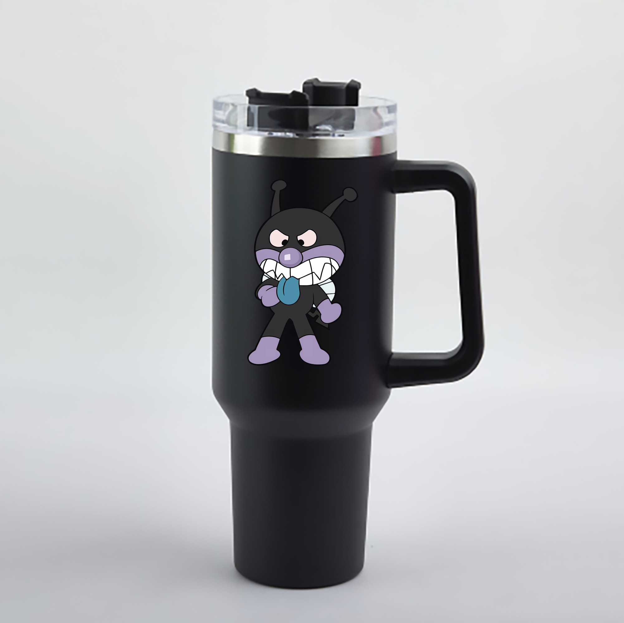 （画像用） アンパンマン Anpanman 1200mL車用タンブラー - クリスタルステッカー（プラスチックストロー付き）