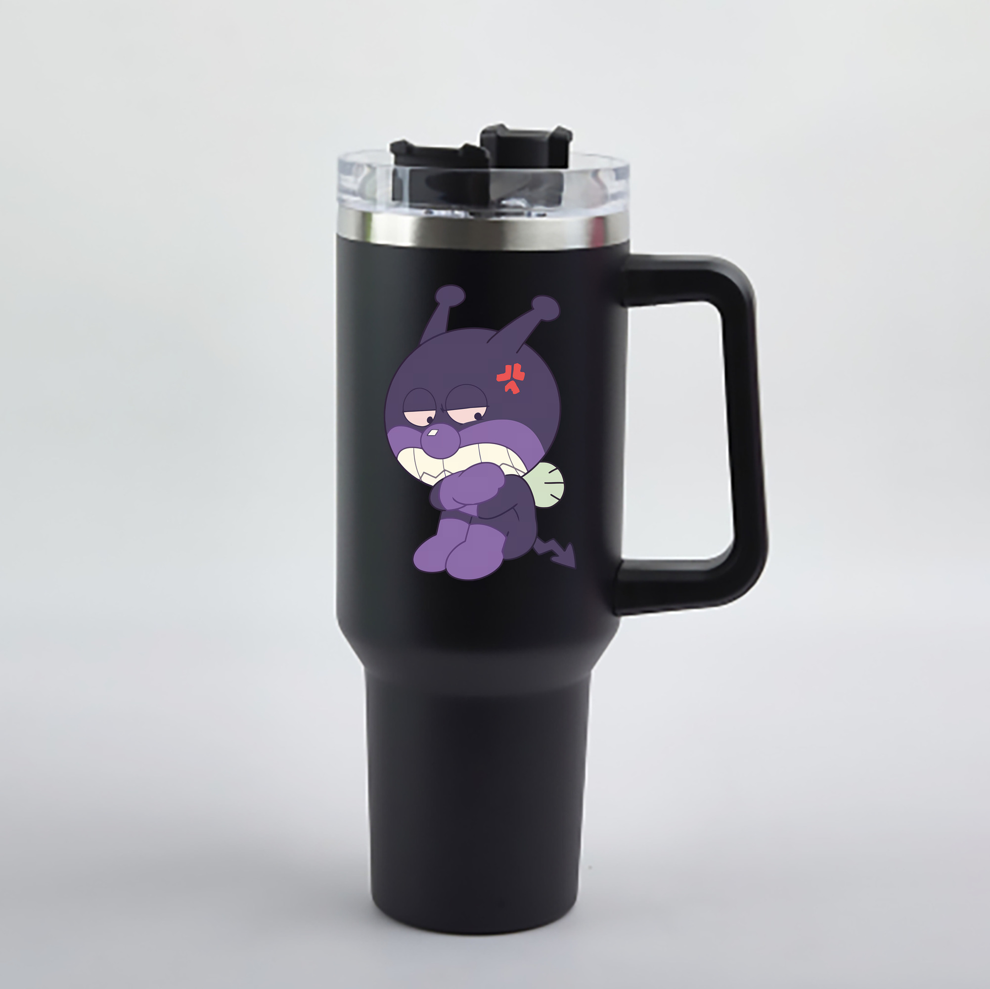 （画像用） アンパンマン Anpanman 1200mL車用タンブラー - クリスタルステッカー（プラスチックストロー付き）