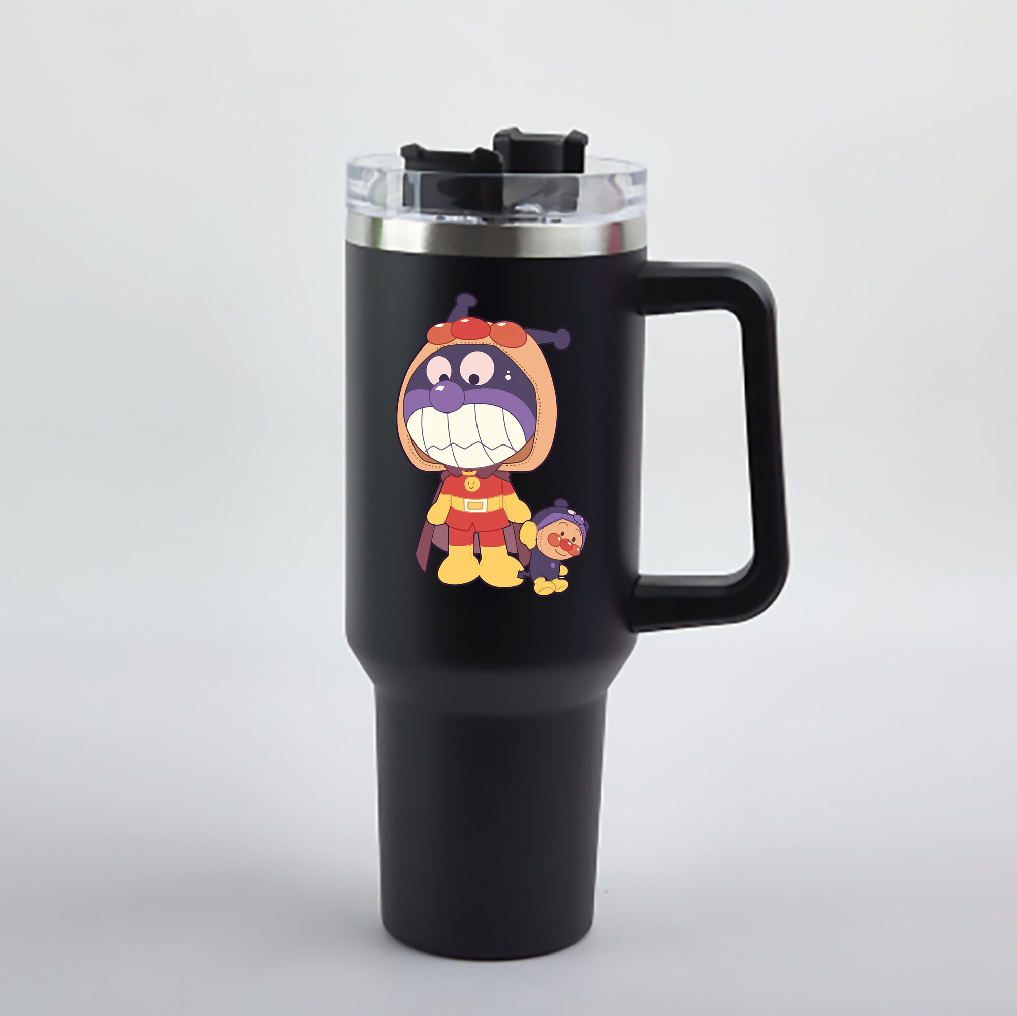 （画像用） アンパンマン Anpanman 1200mL車用タンブラー - クリスタルステッカー（プラスチックストロー付き）