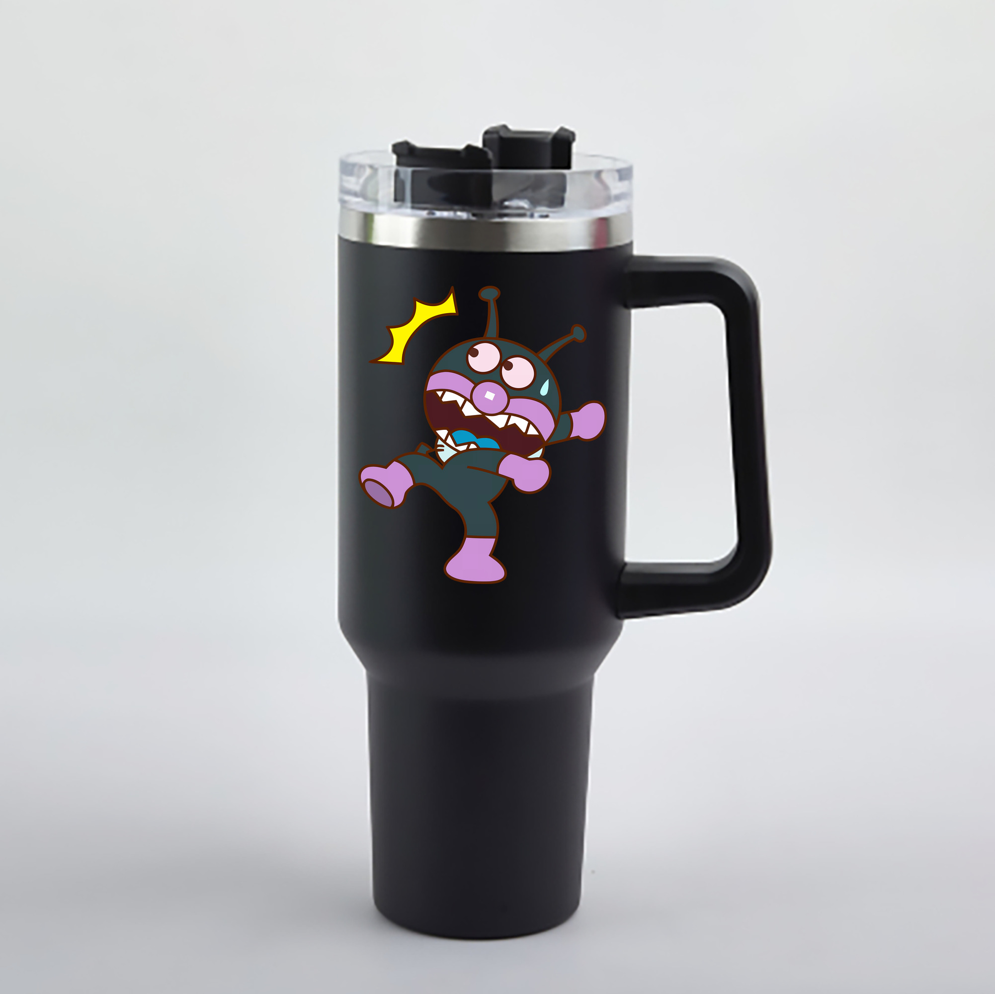 （画像用） アンパンマン Anpanman 1200mL車用タンブラー - クリスタルステッカー（プラスチックストロー付き）