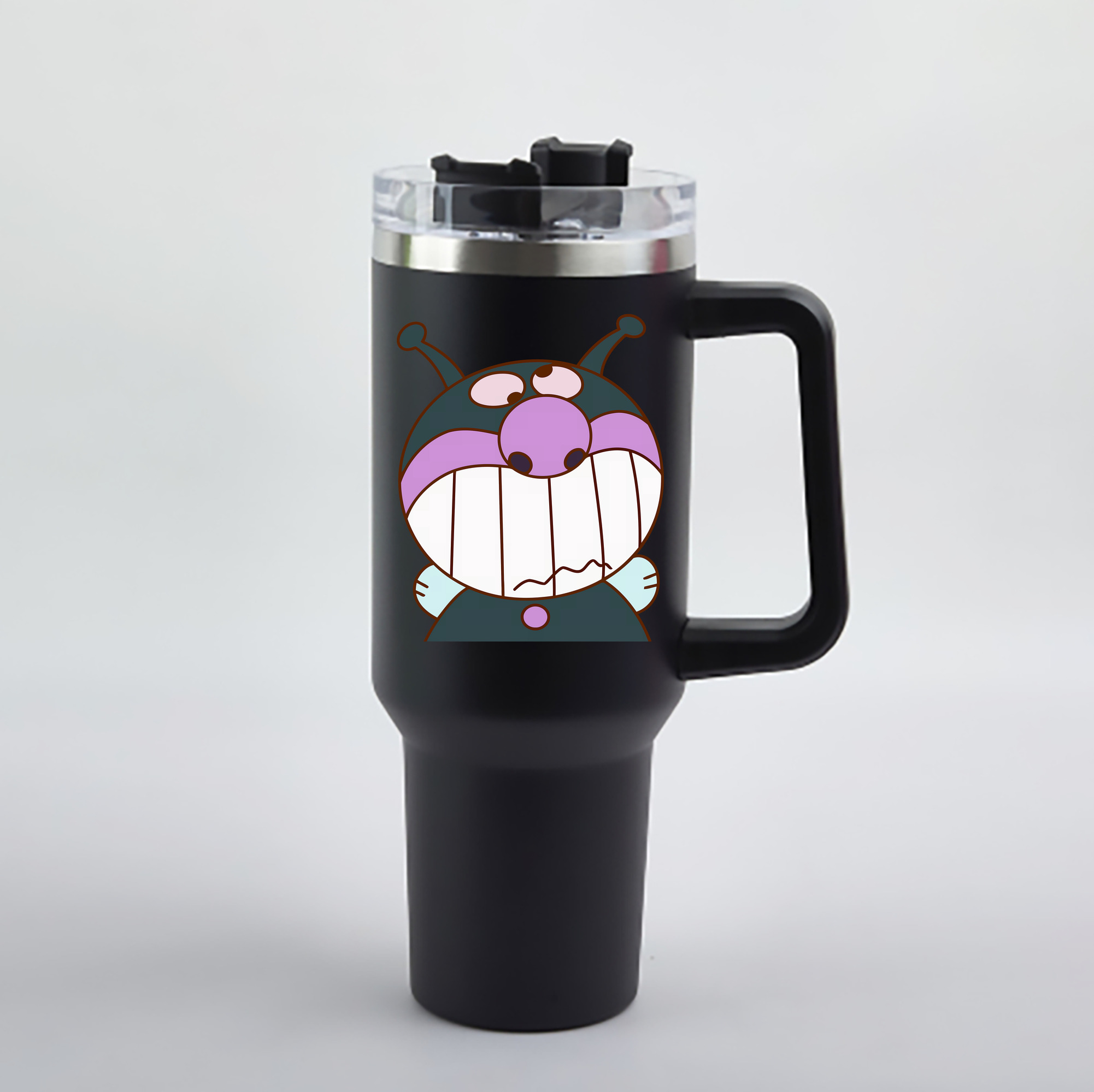 （画像用） アンパンマン Anpanman 1200mL車用タンブラー - クリスタルステッカー（プラスチックストロー付き）