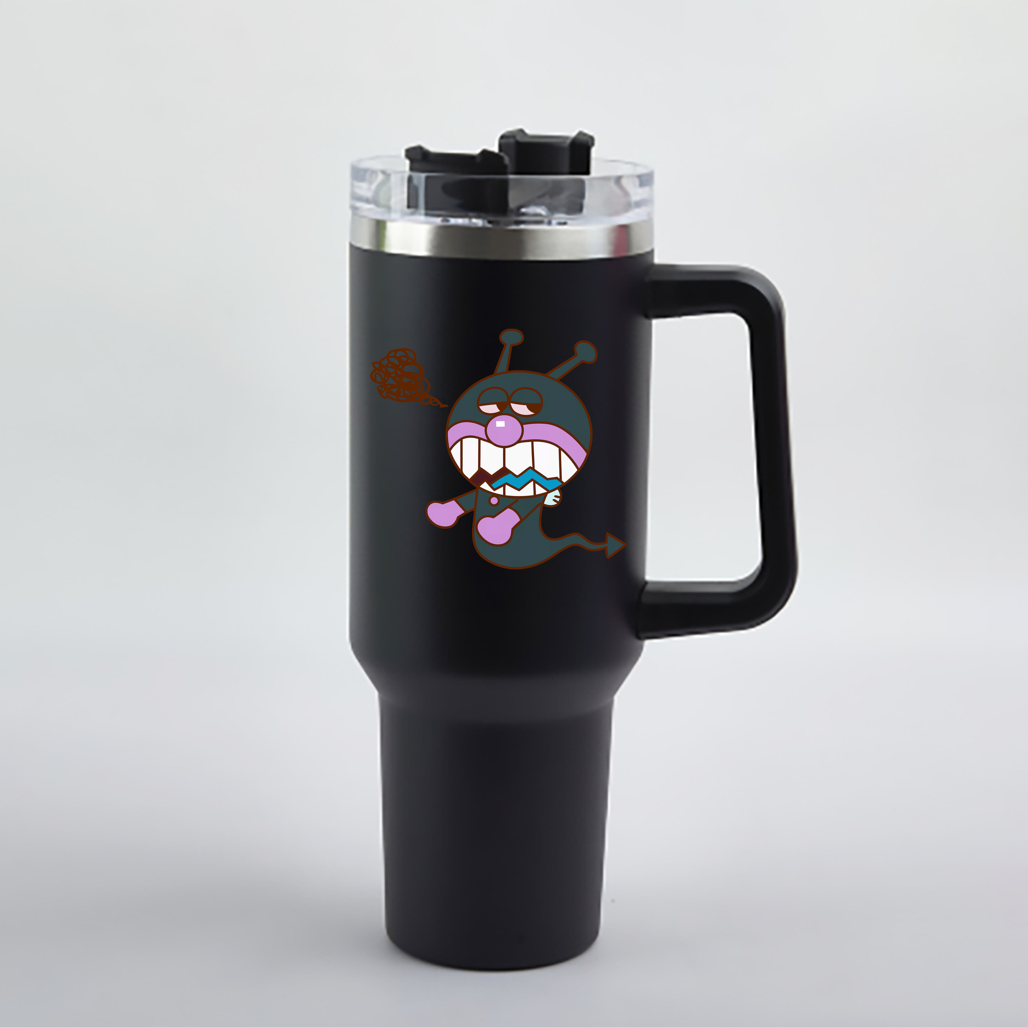 （画像用） アンパンマン Anpanman 1200mL車用タンブラー - クリスタルステッカー（プラスチックストロー付き）