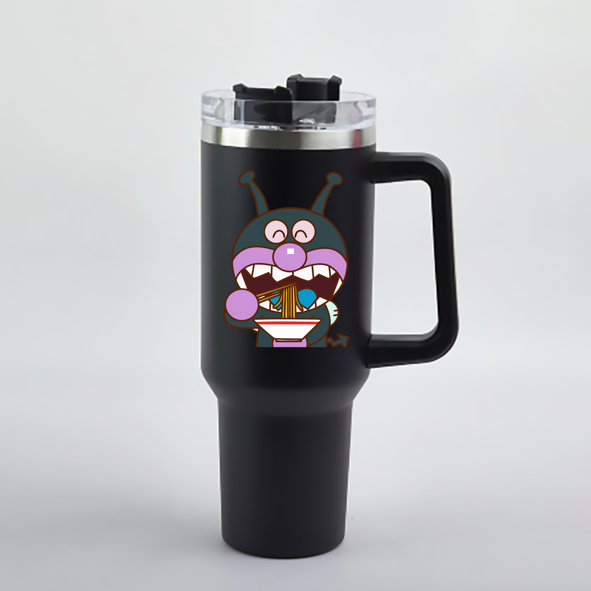 （画像用） アンパンマン Anpanman 1200mL車用タンブラー - クリスタルステッカー（プラスチックストロー付き）
