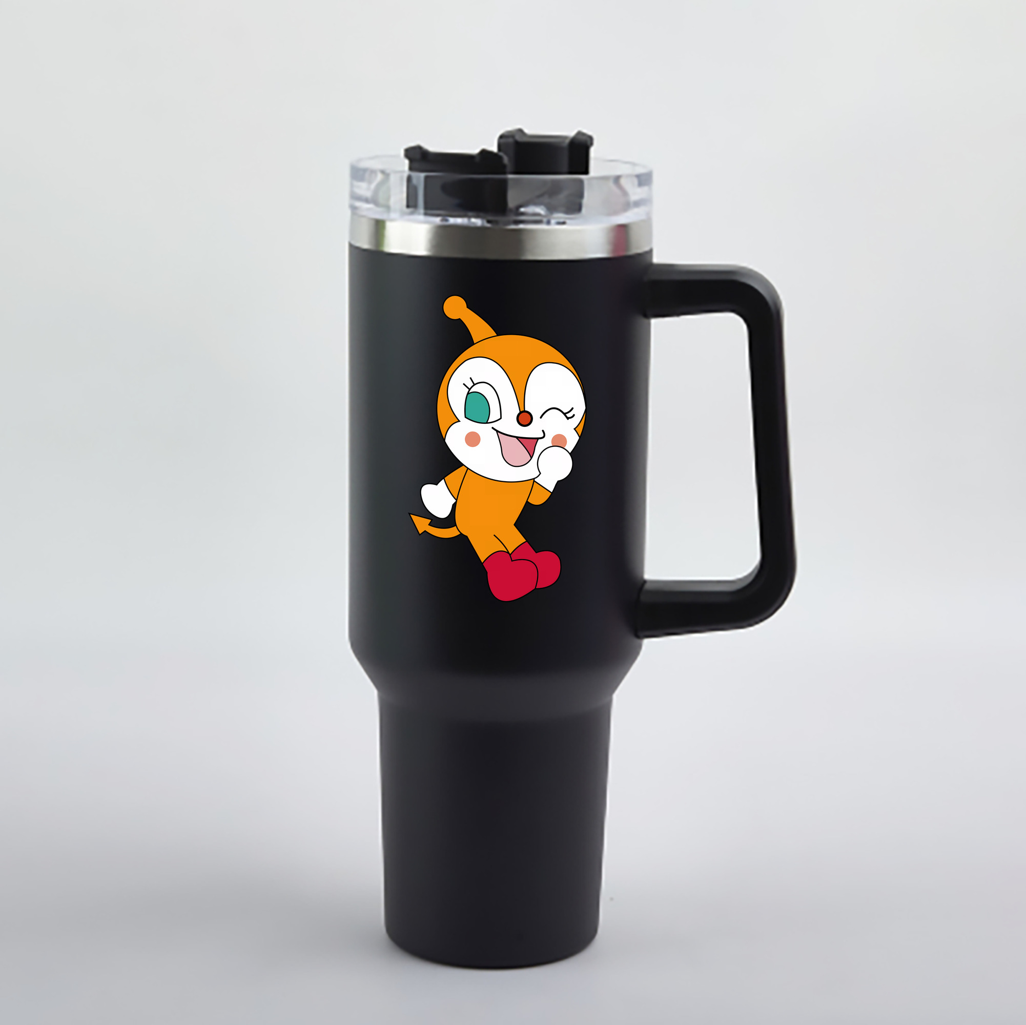 （画像用） アンパンマン Anpanman 1200mL車用タンブラー - クリスタルステッカー（プラスチックストロー付き）