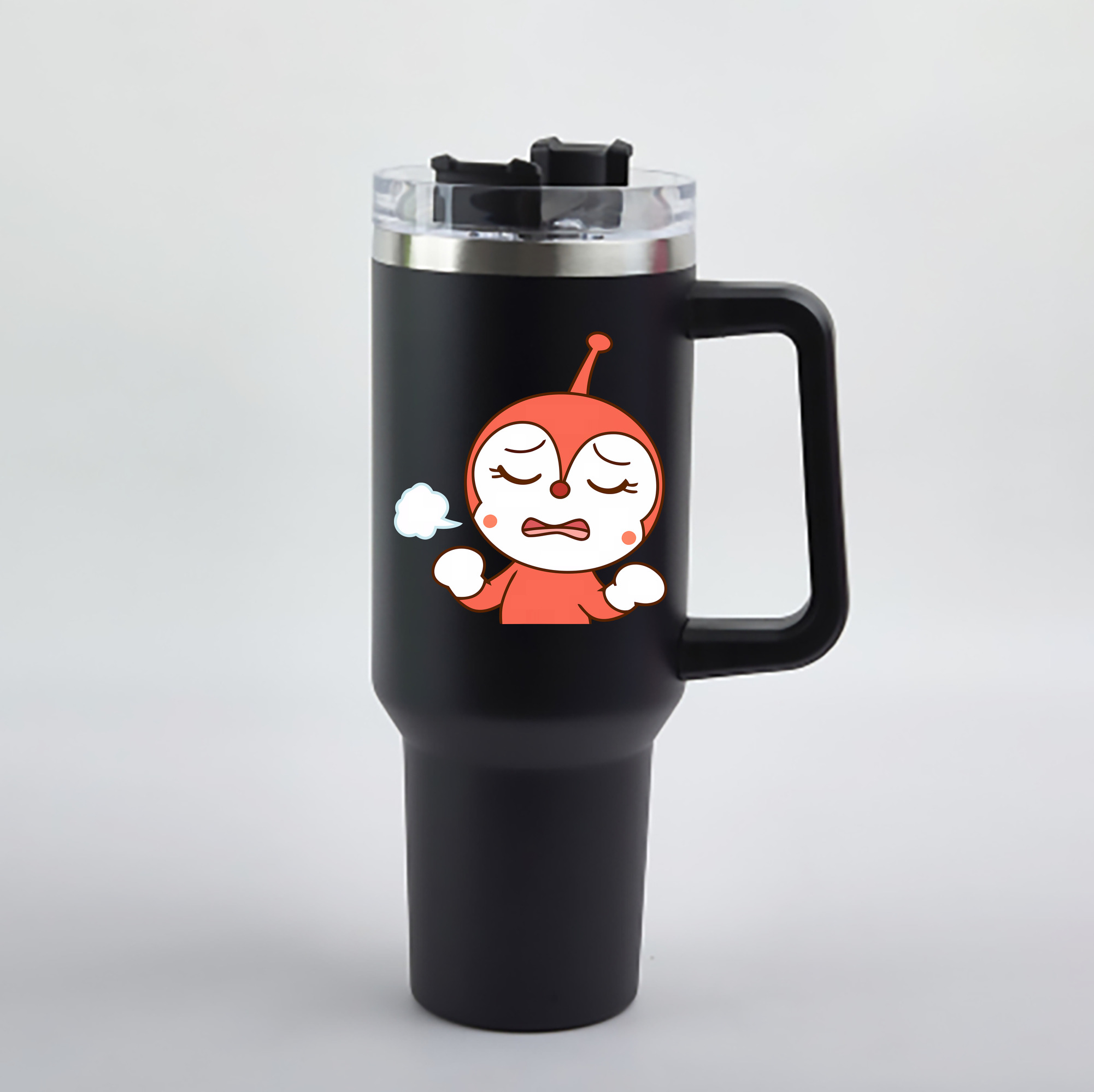（画像用） アンパンマン Anpanman 1200mL車用タンブラー - クリスタルステッカー（プラスチックストロー付き）