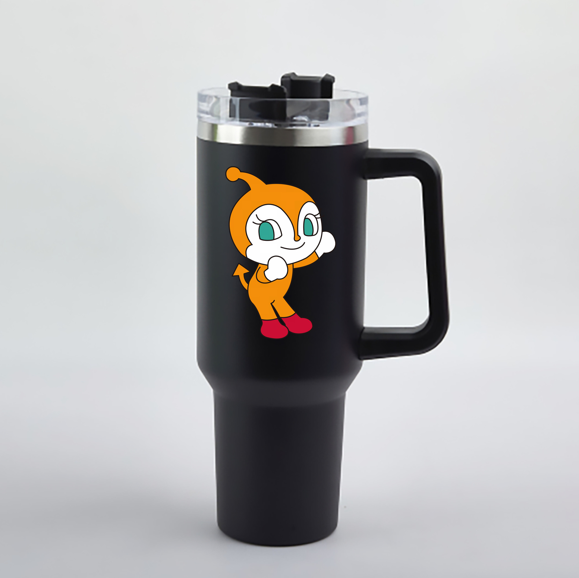 （画像用） アンパンマン Anpanman 1200mL車用タンブラー - クリスタルステッカー（プラスチックストロー付き）