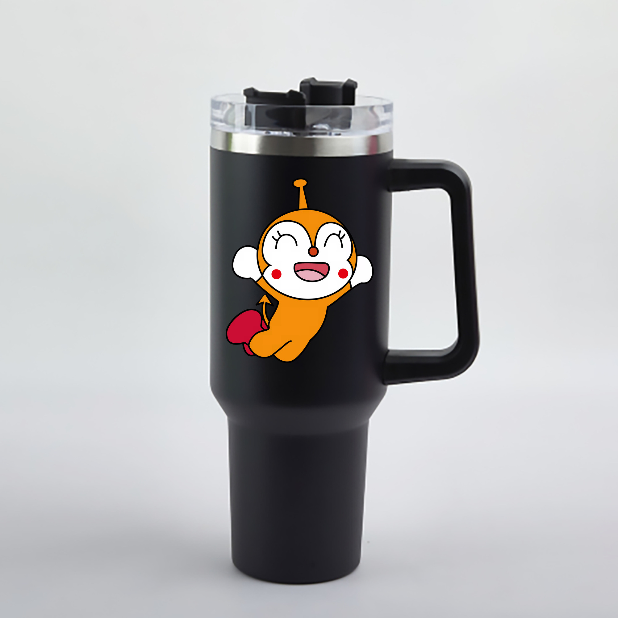 （画像用） アンパンマン Anpanman 1200mL車用タンブラー - クリスタルステッカー（プラスチックストロー付き）