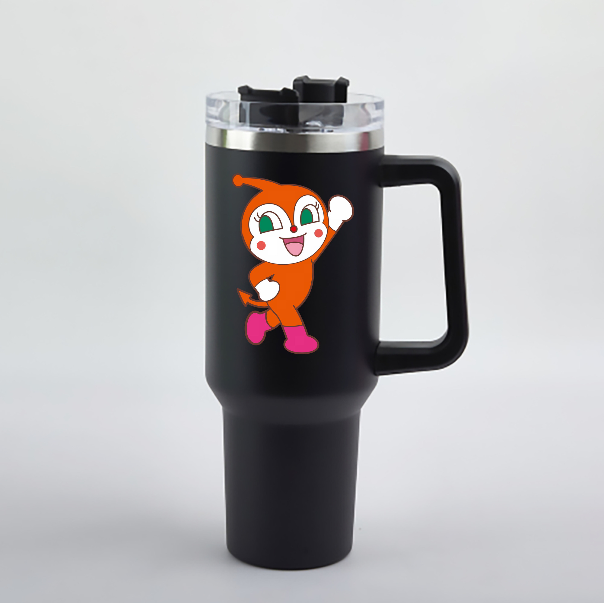 （画像用） アンパンマン Anpanman 1200mL車用タンブラー - クリスタルステッカー（プラスチックストロー付き）