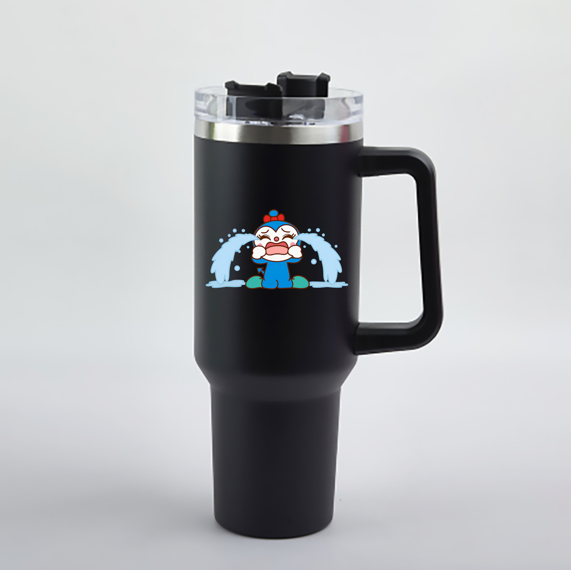 （画像用） アンパンマン Anpanman 1200mL車用タンブラー - クリスタルステッカー（プラスチックストロー付き）