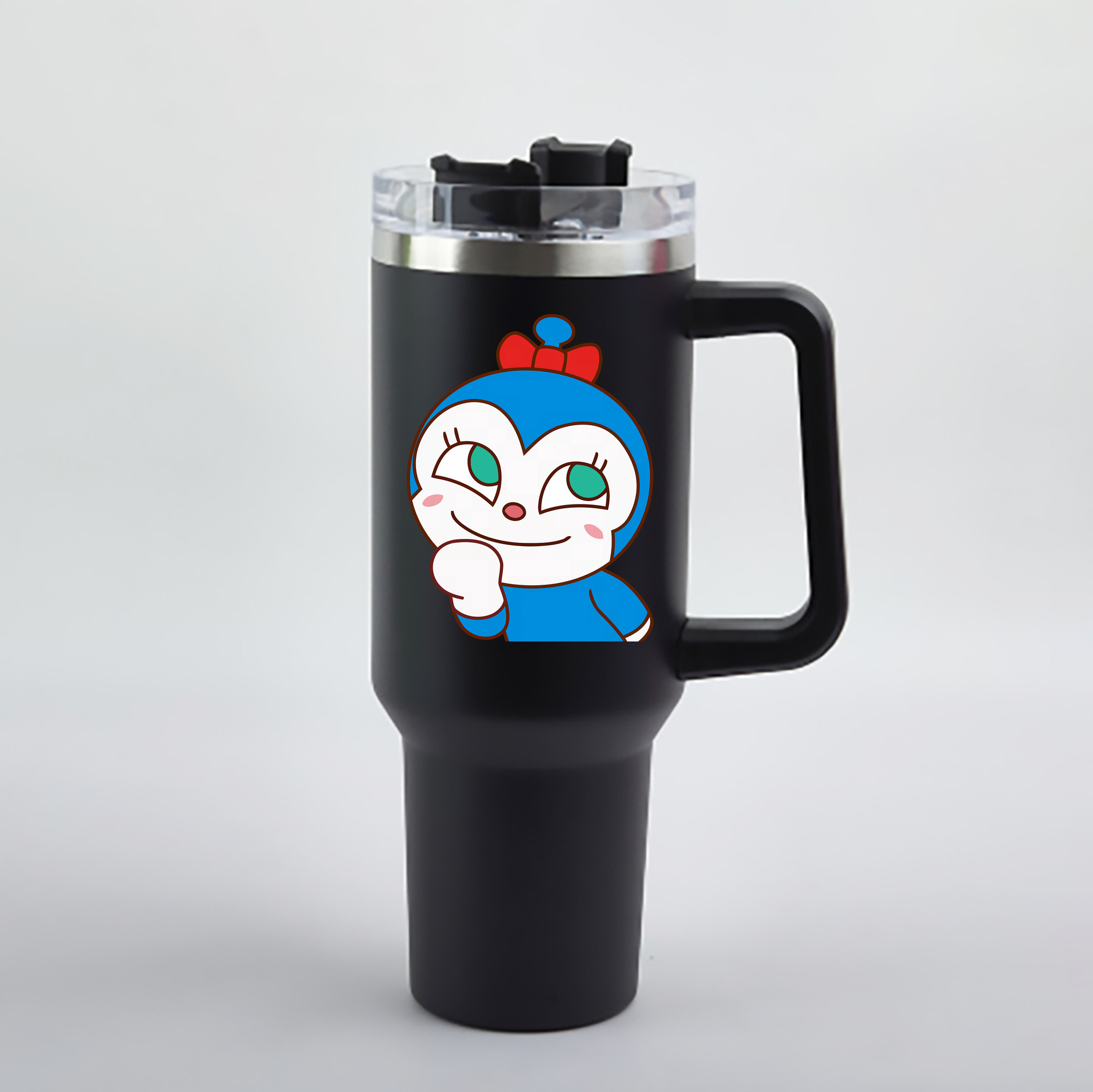 （画像用） アンパンマン Anpanman 1200mL車用タンブラー - クリスタルステッカー（プラスチックストロー付き）