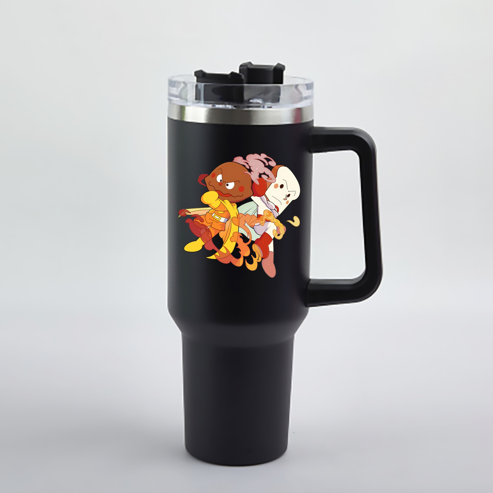 （画像用） アンパンマン Anpanman 1200mL車用タンブラー - クリスタルステッカー（プラスチックストロー付き）