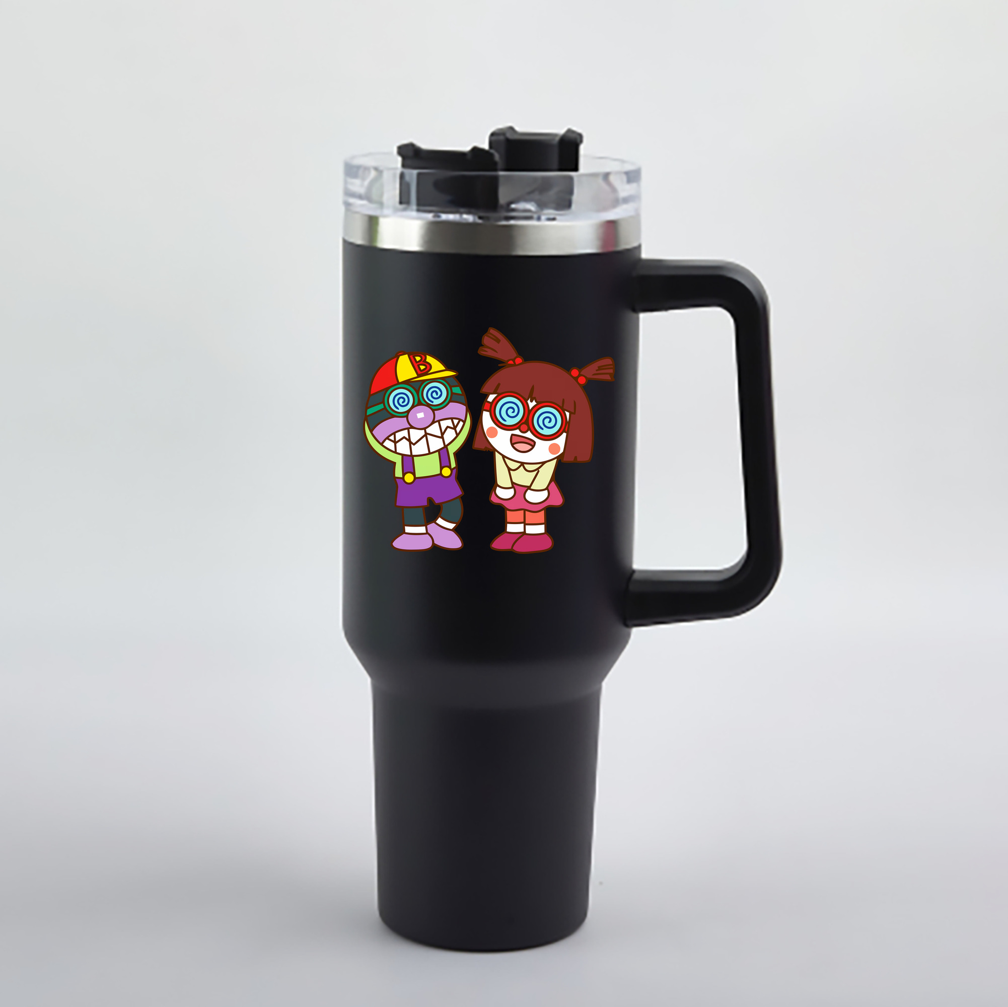 （画像用） アンパンマン Anpanman 1200mL車用タンブラー - クリスタルステッカー（プラスチックストロー付き）