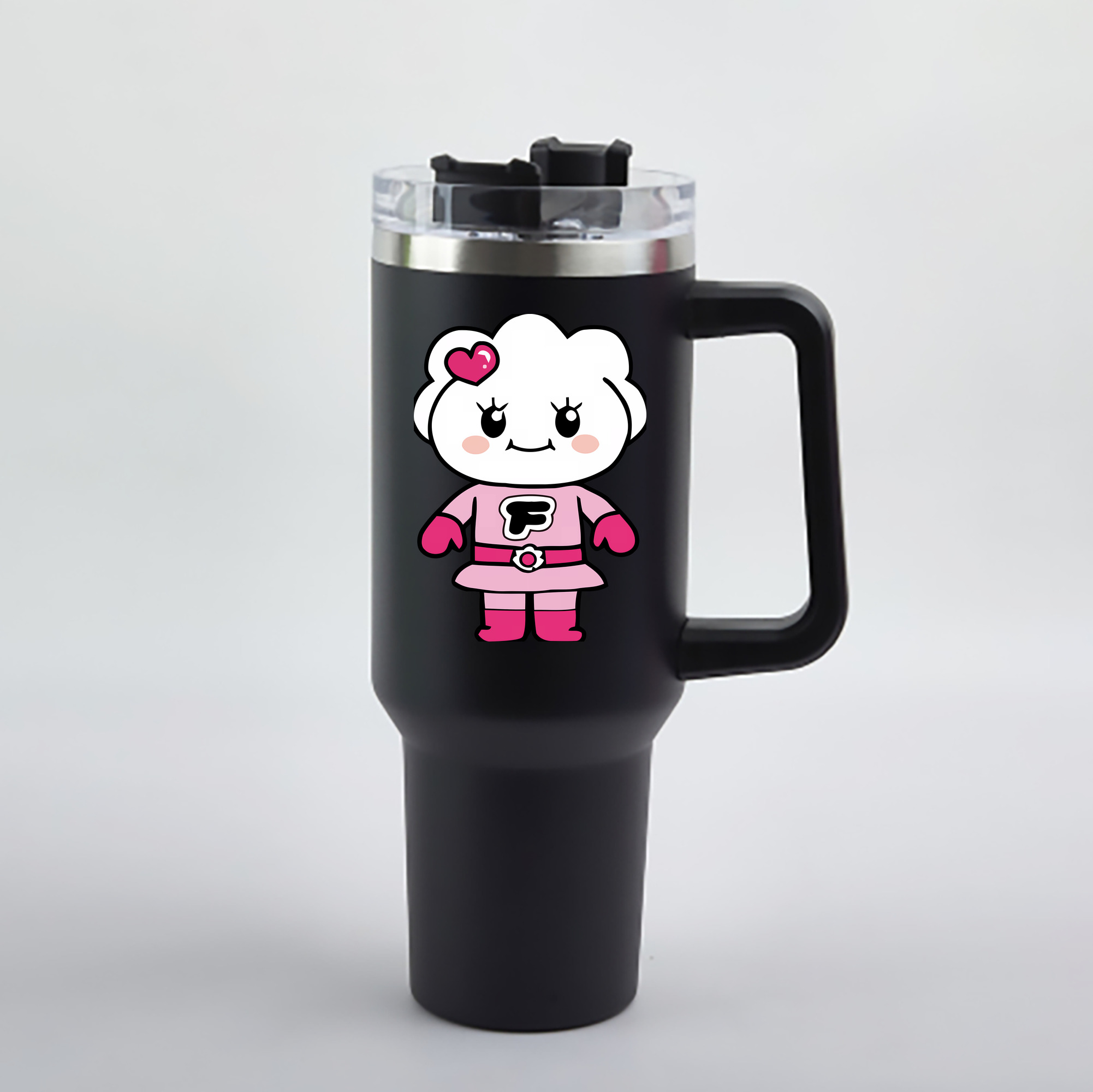 （画像用） アンパンマン Anpanman 1200mL車用タンブラー - クリスタルステッカー（プラスチックストロー付き）