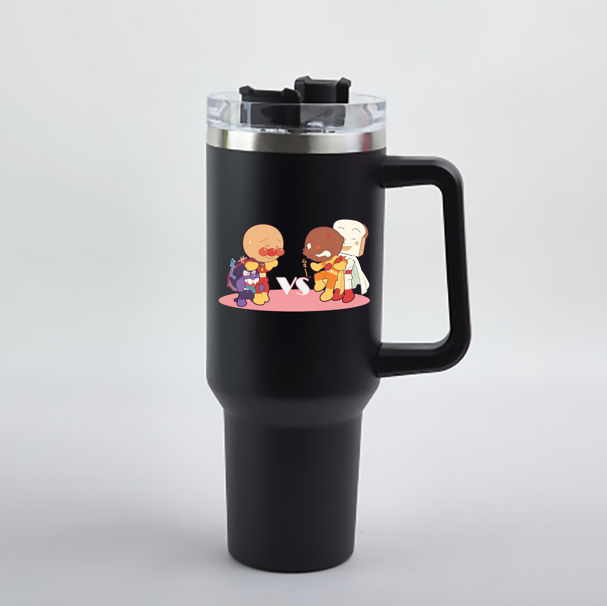 （画像用） アンパンマン Anpanman 1200mL車用タンブラー - クリスタルステッカー（プラスチックストロー付き）