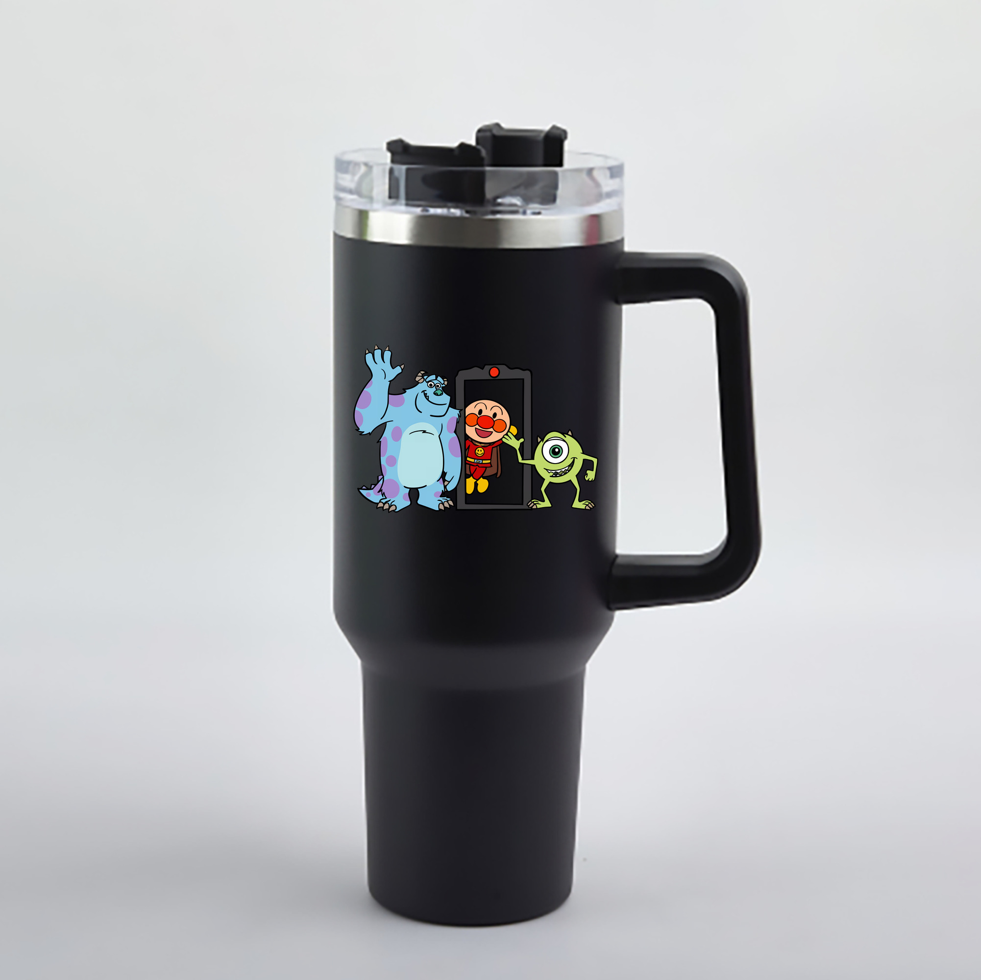 （画像用） アンパンマン Anpanman 1200mL車用タンブラー - クリスタルステッカー（プラスチックストロー付き）