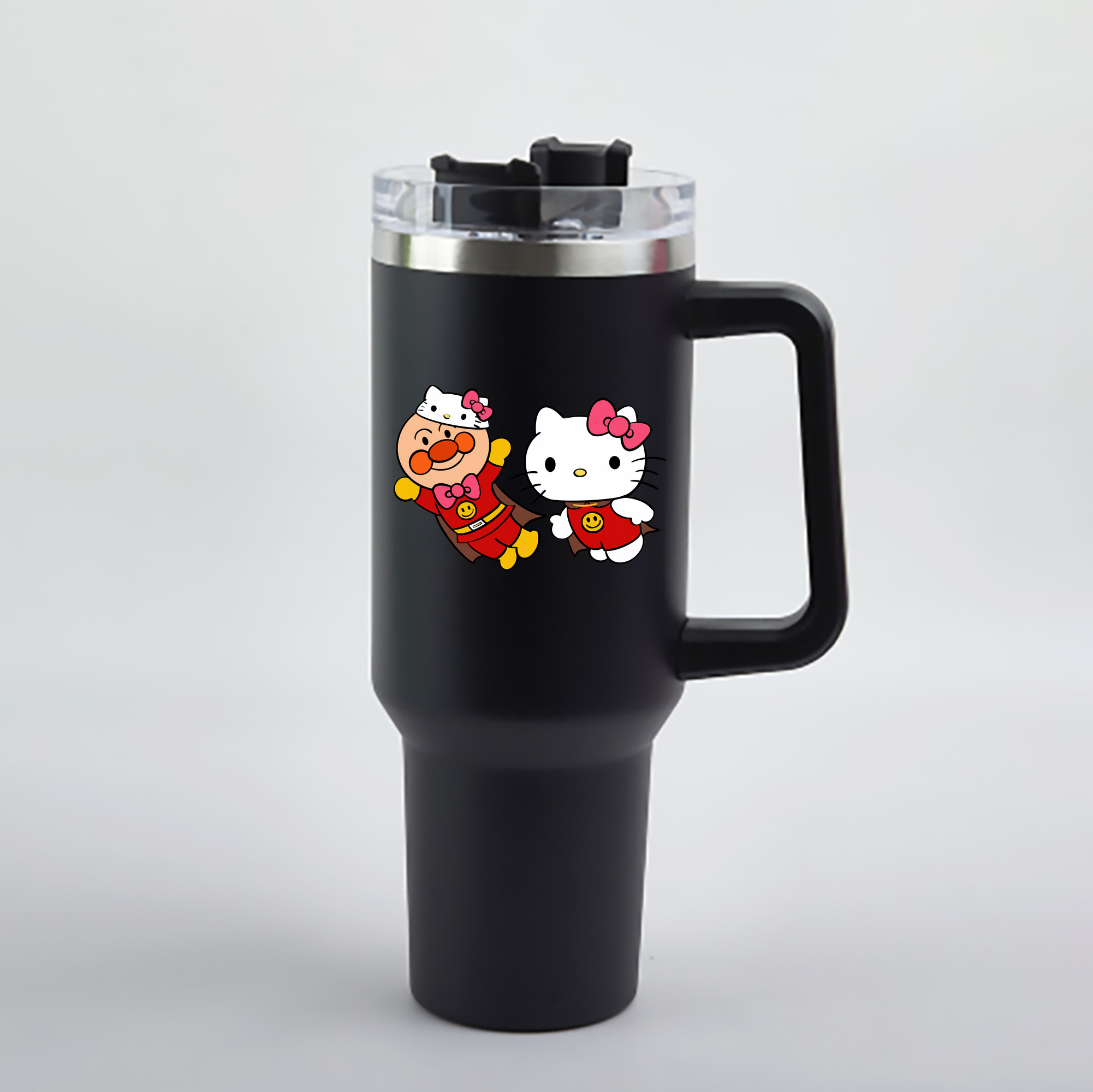 （画像用） アンパンマン Anpanman 1200mL車用タンブラー - クリスタルステッカー（プラスチックストロー付き）