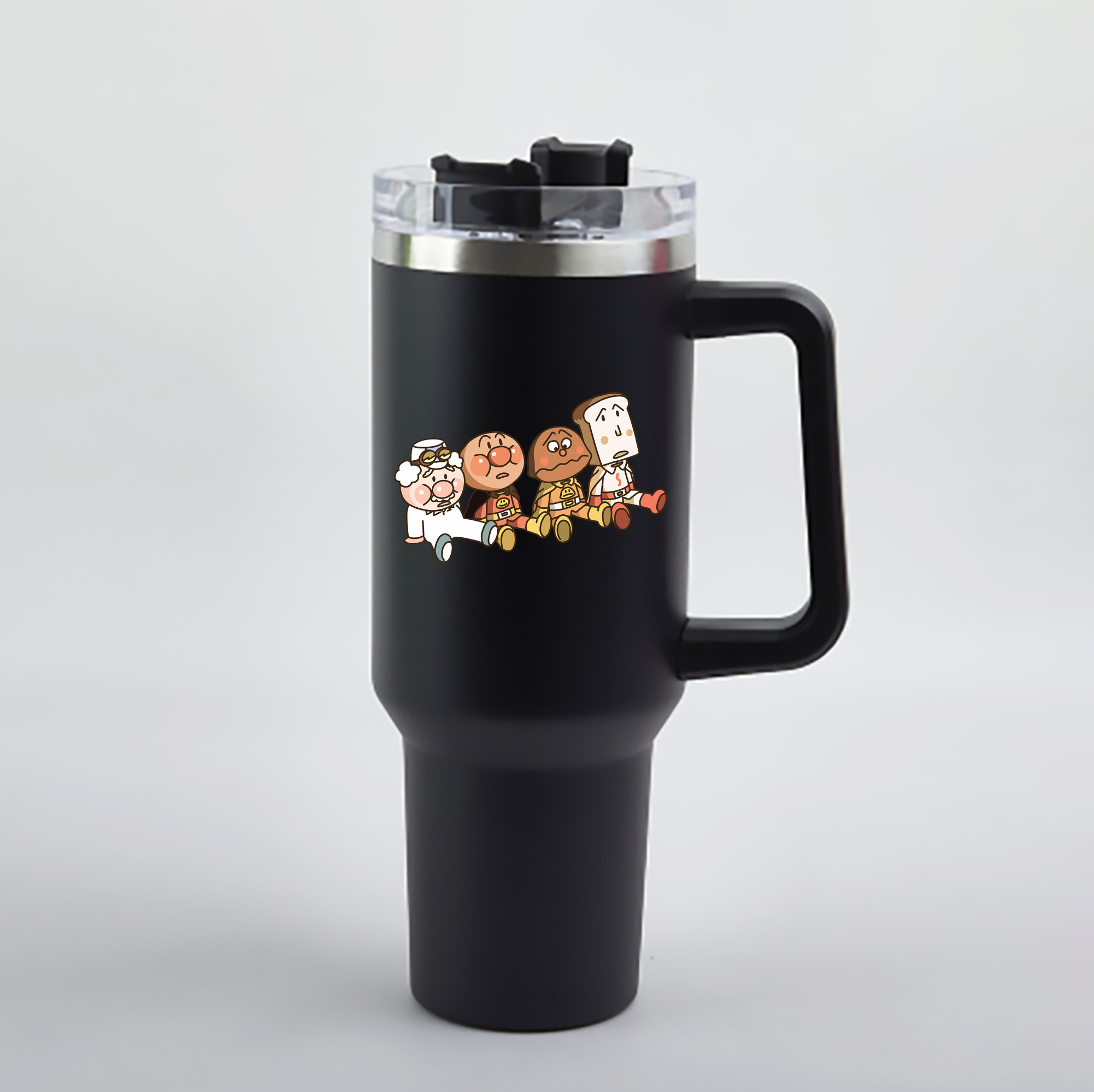 （画像用） アンパンマン Anpanman 1200mL車用タンブラー - クリスタルステッカー（プラスチックストロー付き）