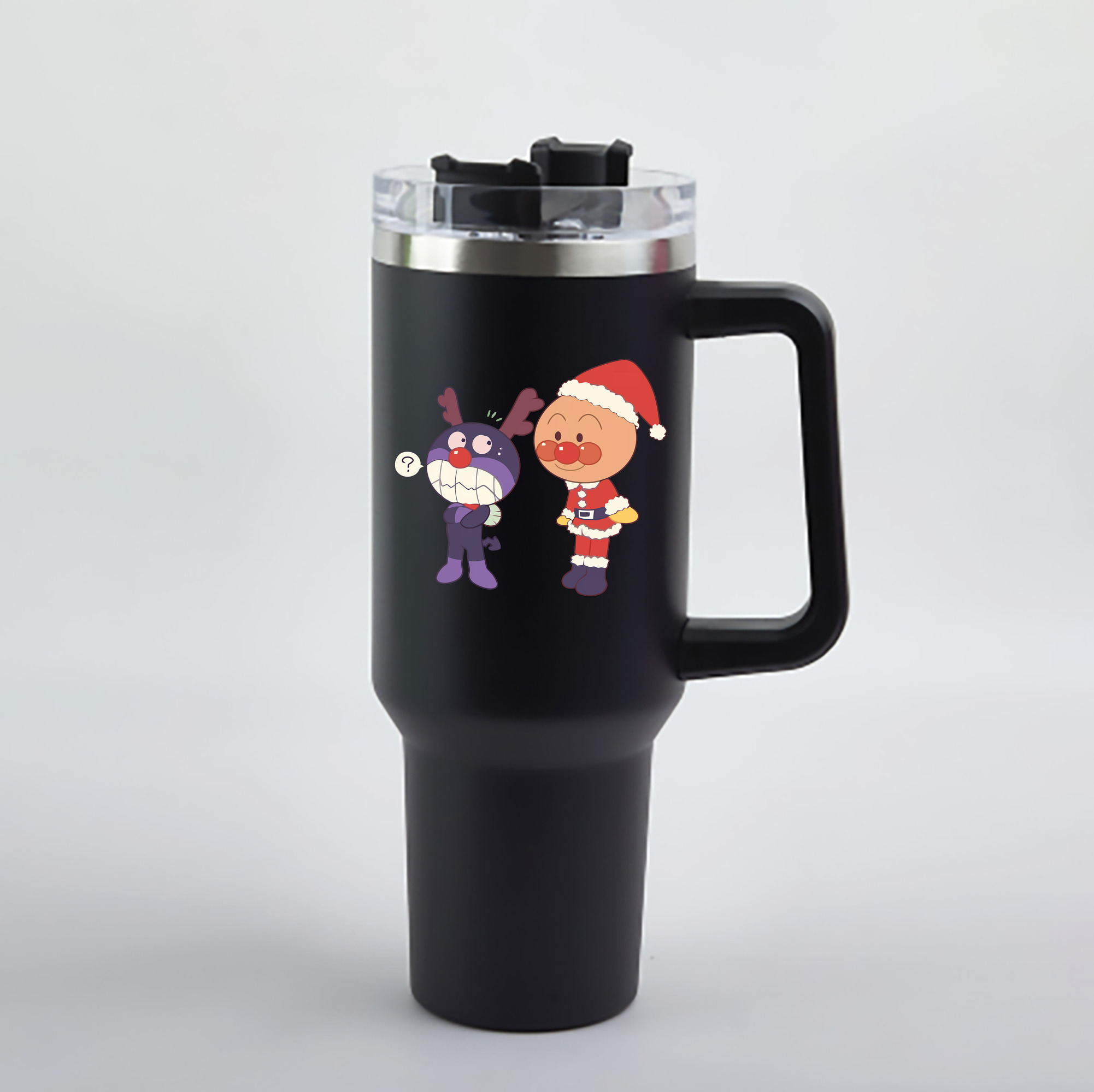 （画像用） アンパンマン Anpanman 1200mL車用タンブラー - クリスタルステッカー（プラスチックストロー付き）