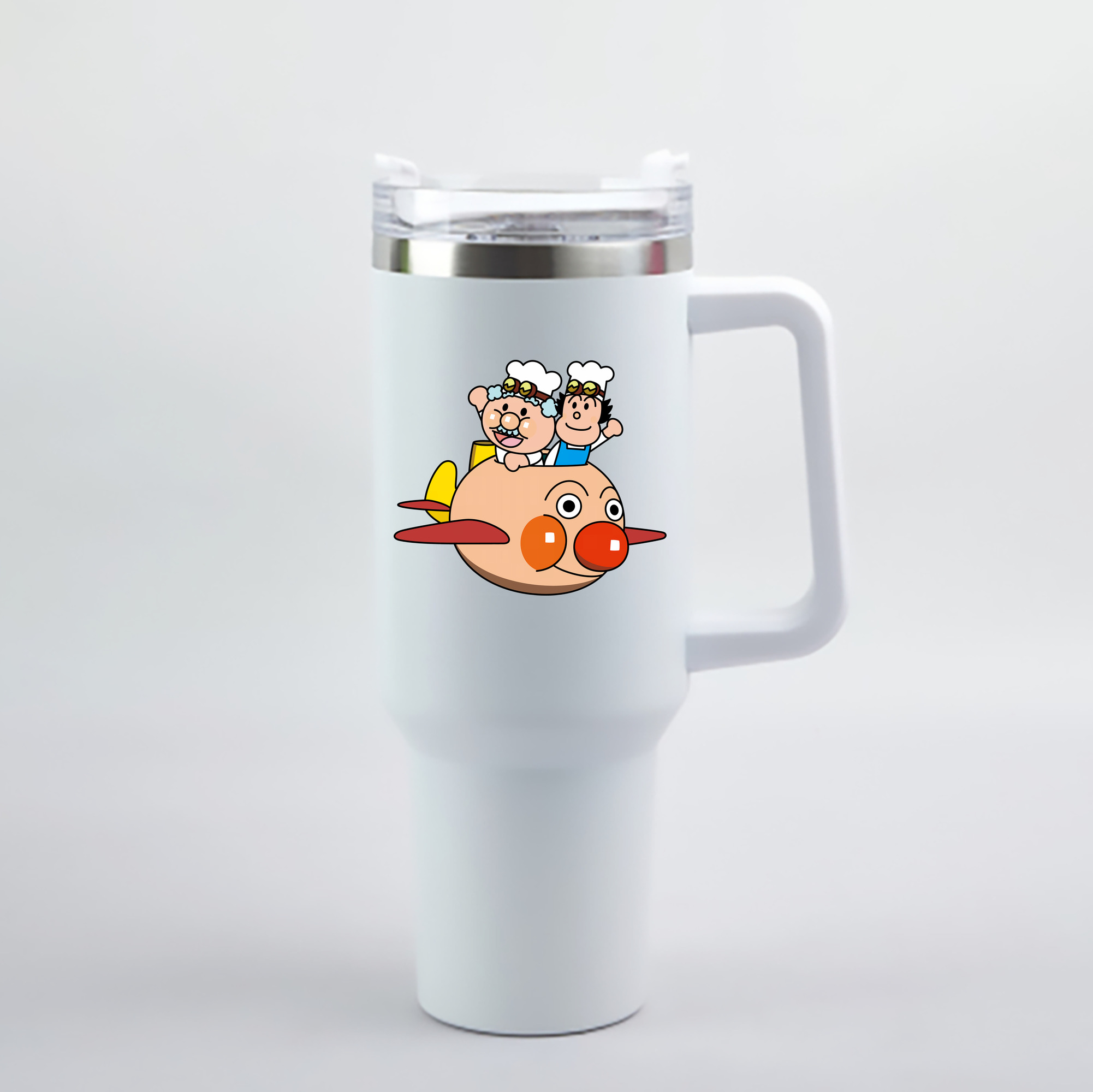 （画像用） アンパンマン Anpanman 1200mL車用タンブラー - クリスタルステッカー（プラスチックストロー付き）