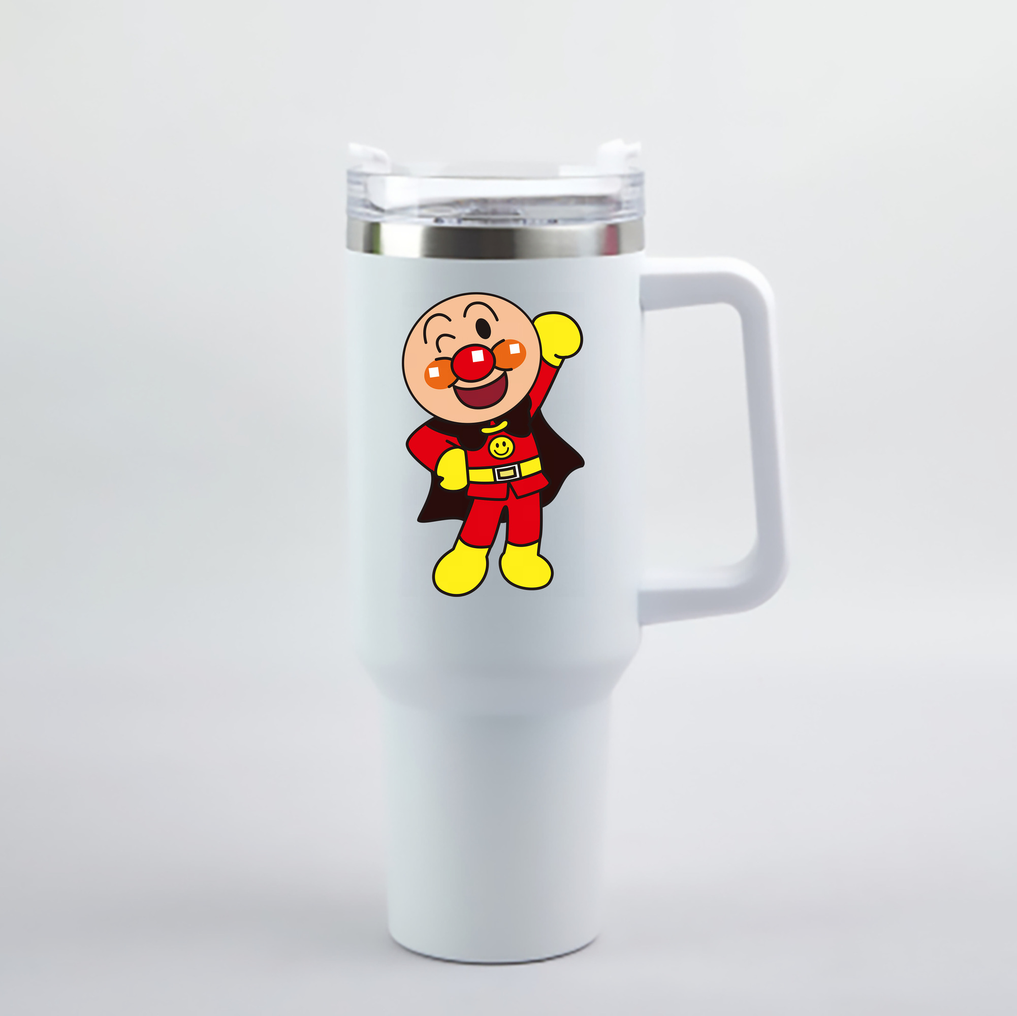（画像用） アンパンマン Anpanman 1200mL車用タンブラー - クリスタルステッカー（プラスチックストロー付き）