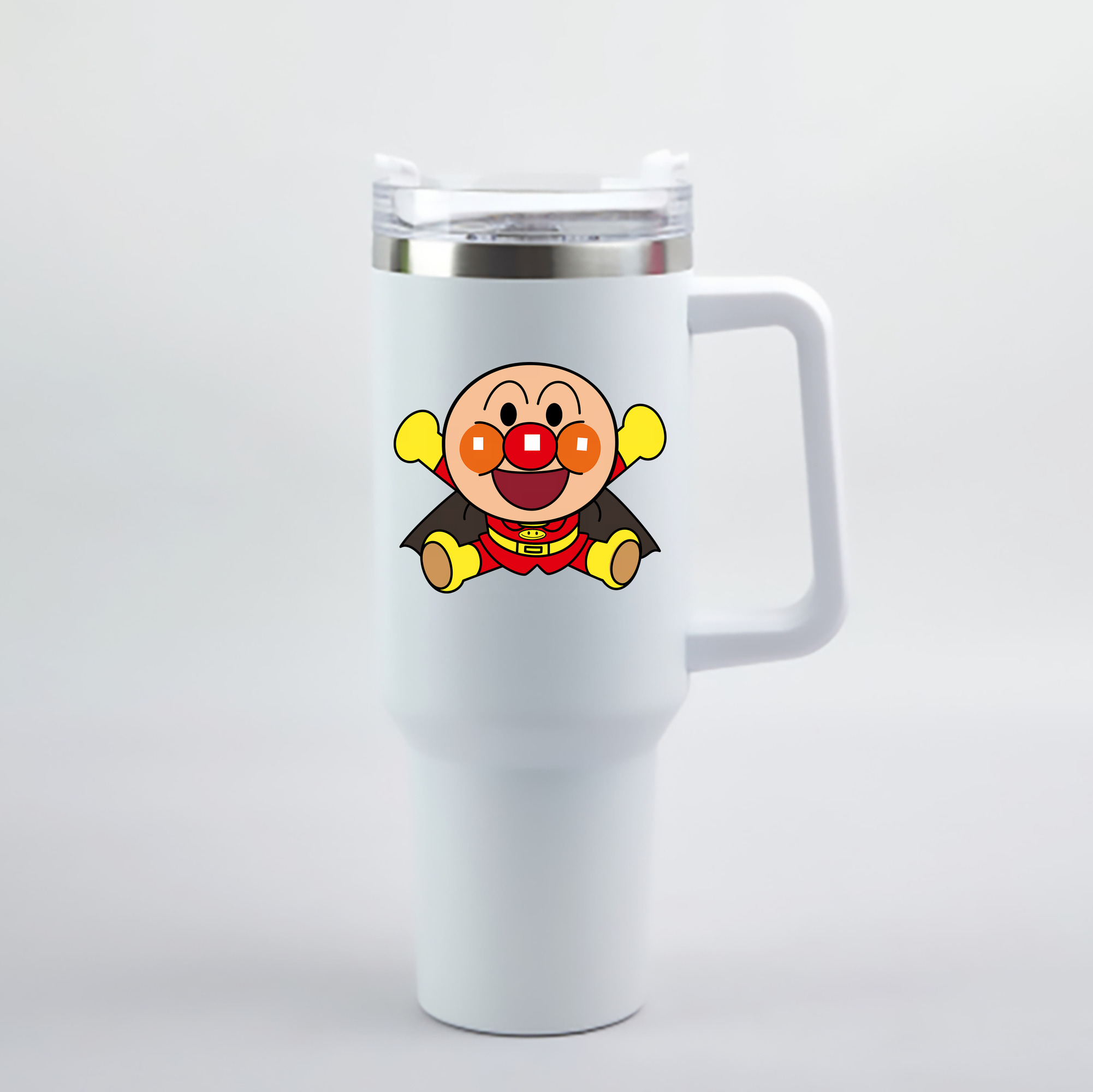 （画像用） アンパンマン Anpanman 1200mL車用タンブラー - クリスタルステッカー（プラスチックストロー付き）