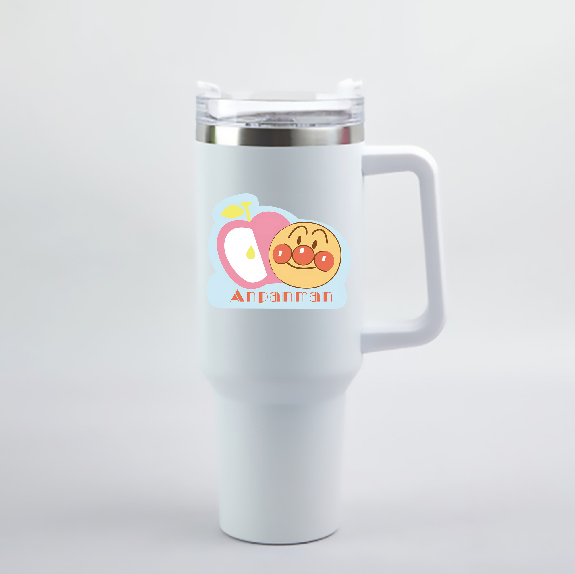 （画像用） アンパンマン Anpanman 1200mL車用タンブラー - クリスタルステッカー（プラスチックストロー付き）