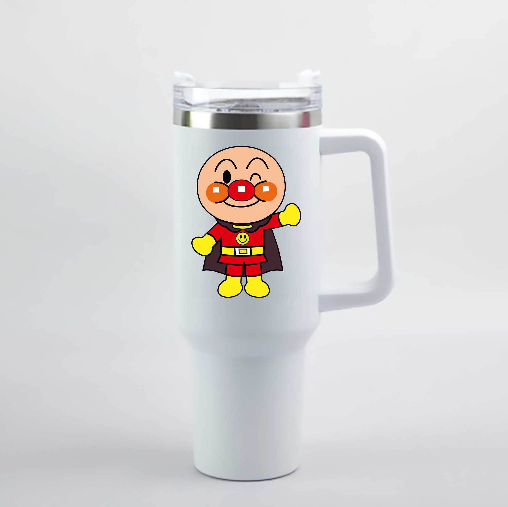 （画像用） アンパンマン Anpanman 1200mL車用タンブラー - クリスタルステッカー（プラスチックストロー付き）