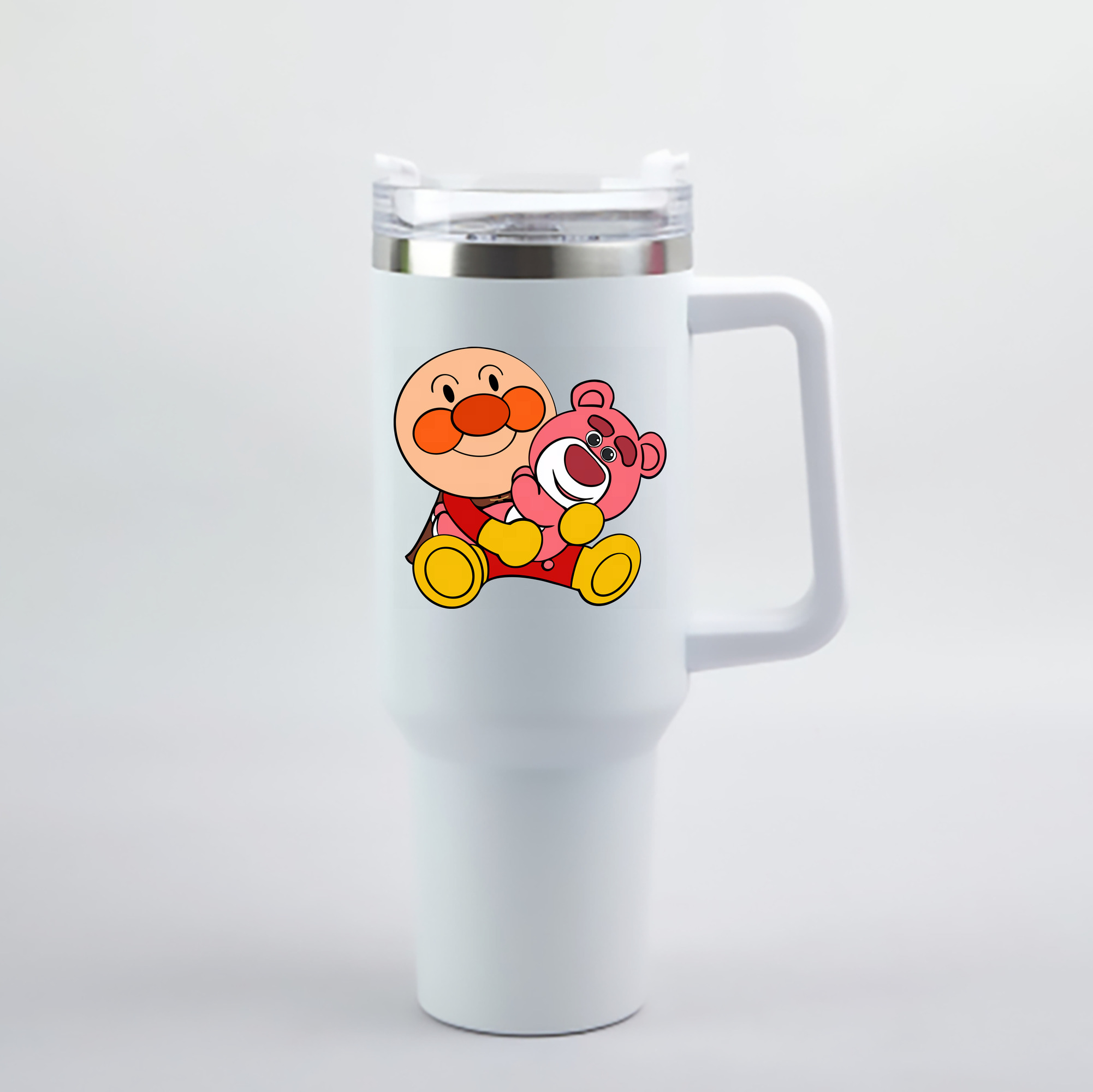 （画像用） アンパンマン Anpanman 1200mL車用タンブラー - クリスタルステッカー（プラスチックストロー付き）