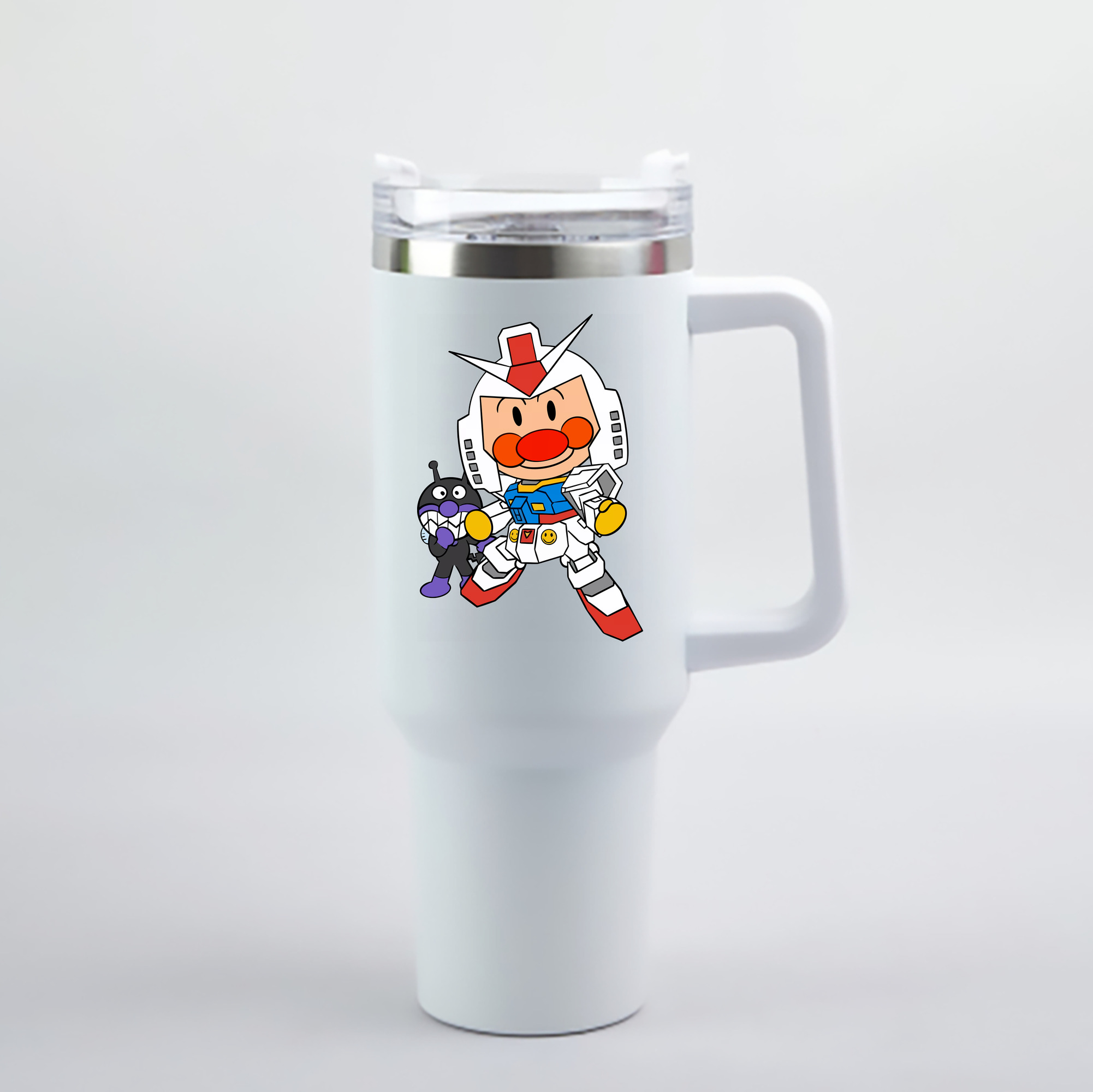 （画像用） アンパンマン Anpanman 1200mL車用タンブラー - クリスタルステッカー（プラスチックストロー付き）