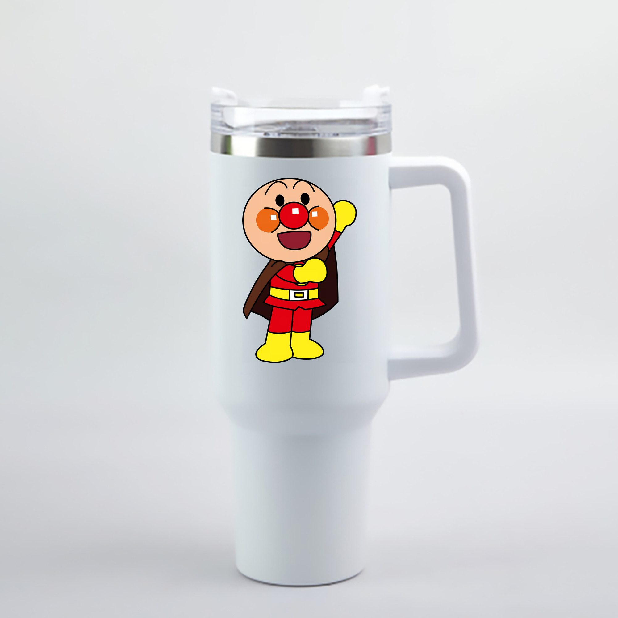 （画像用） アンパンマン Anpanman 1200mL車用タンブラー - クリスタルステッカー（プラスチックストロー付き）