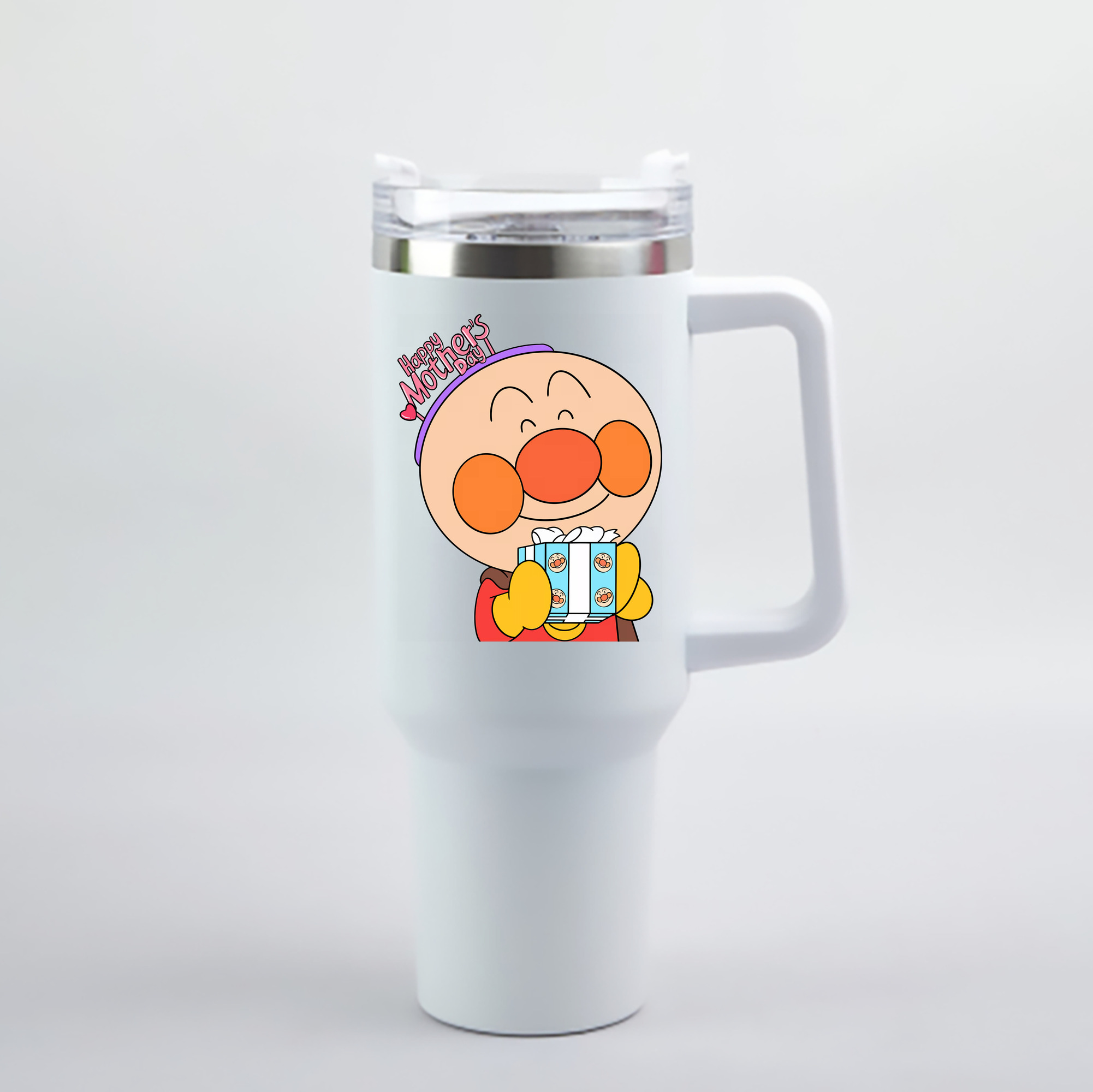 （画像用） アンパンマン Anpanman 1200mL車用タンブラー - クリスタルステッカー（プラスチックストロー付き）