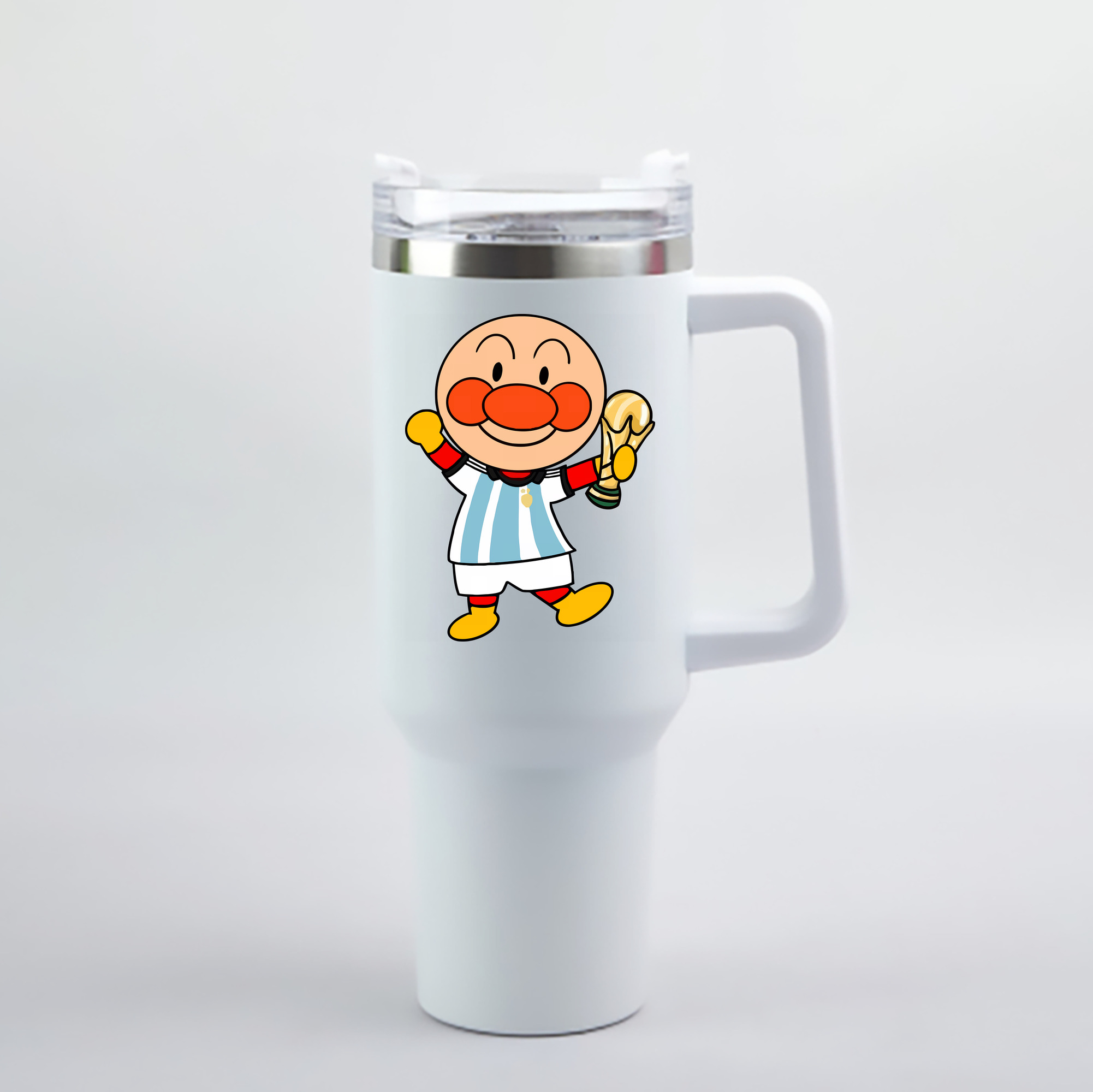 （画像用） アンパンマン Anpanman 1200mL車用タンブラー - クリスタルステッカー（プラスチックストロー付き）