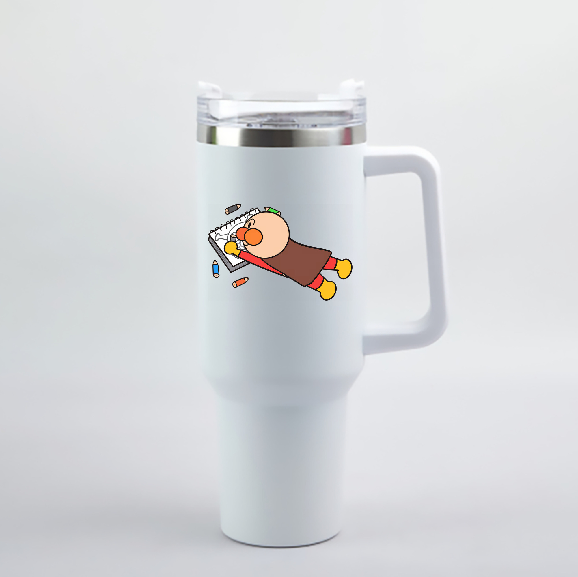 （画像用） アンパンマン Anpanman 1200mL車用タンブラー - クリスタルステッカー（プラスチックストロー付き）