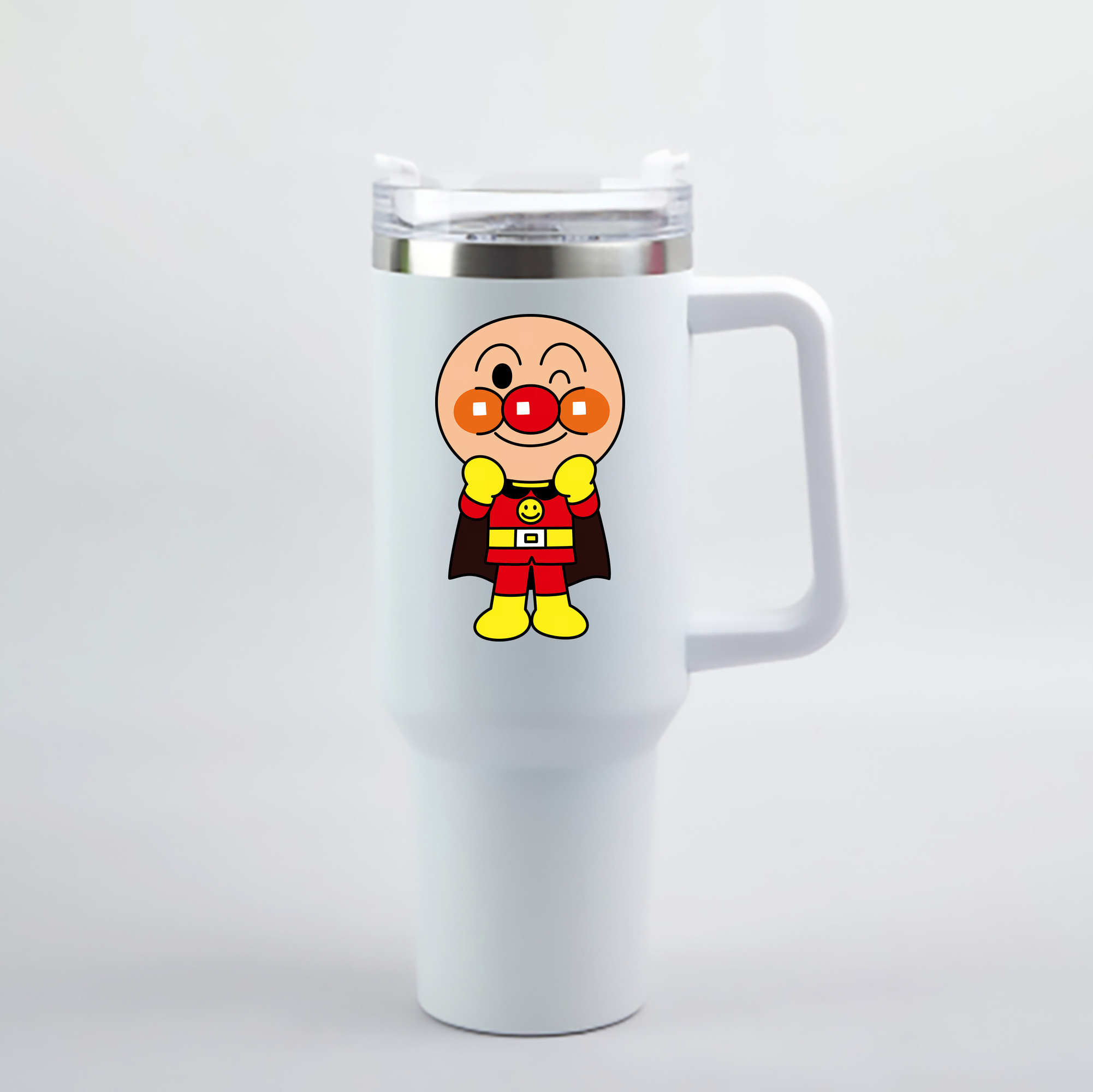 （画像用） アンパンマン Anpanman 1200mL車用タンブラー - クリスタルステッカー（プラスチックストロー付き）