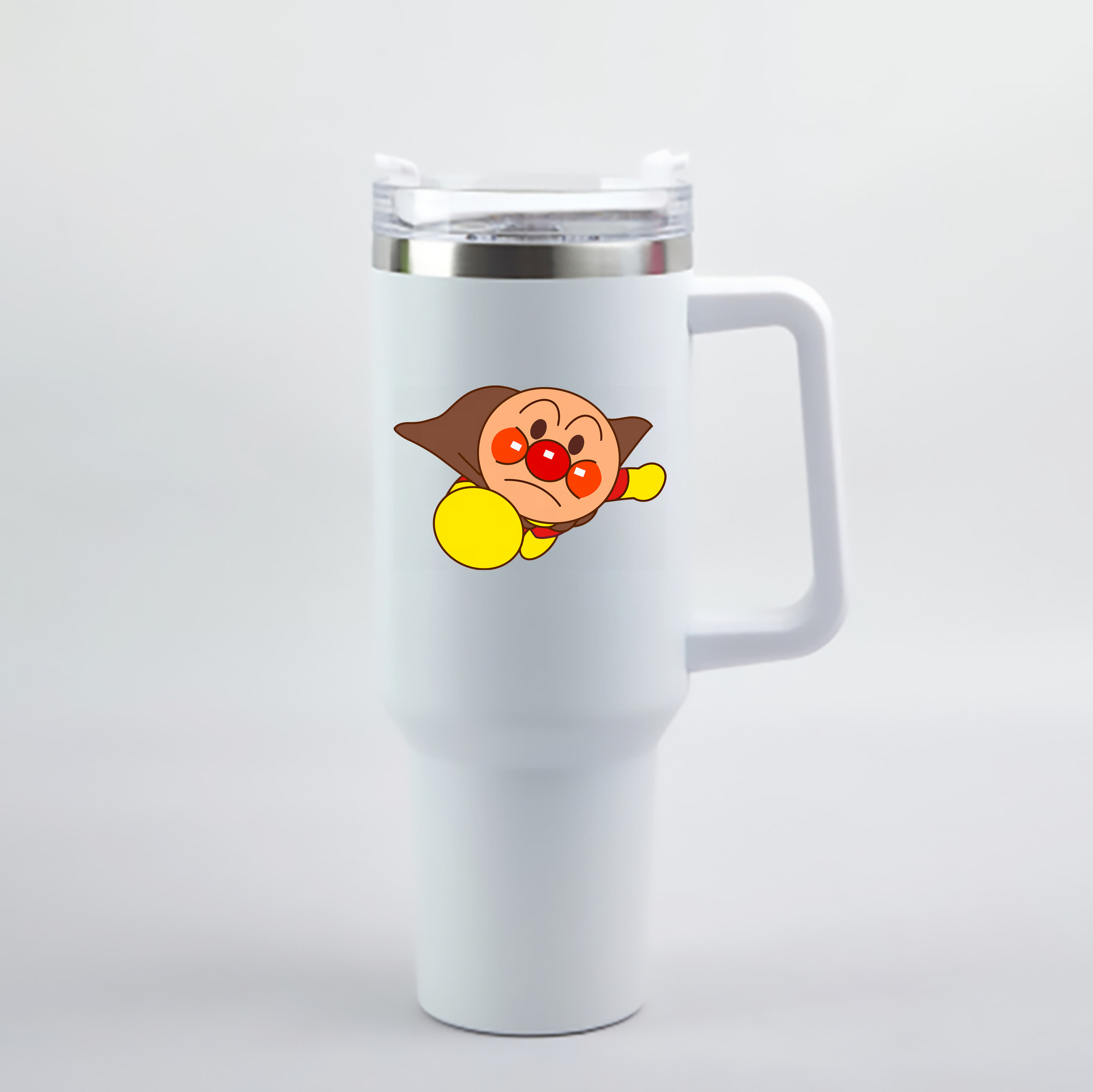 （画像用） アンパンマン Anpanman 1200mL車用タンブラー - クリスタルステッカー（プラスチックストロー付き）
