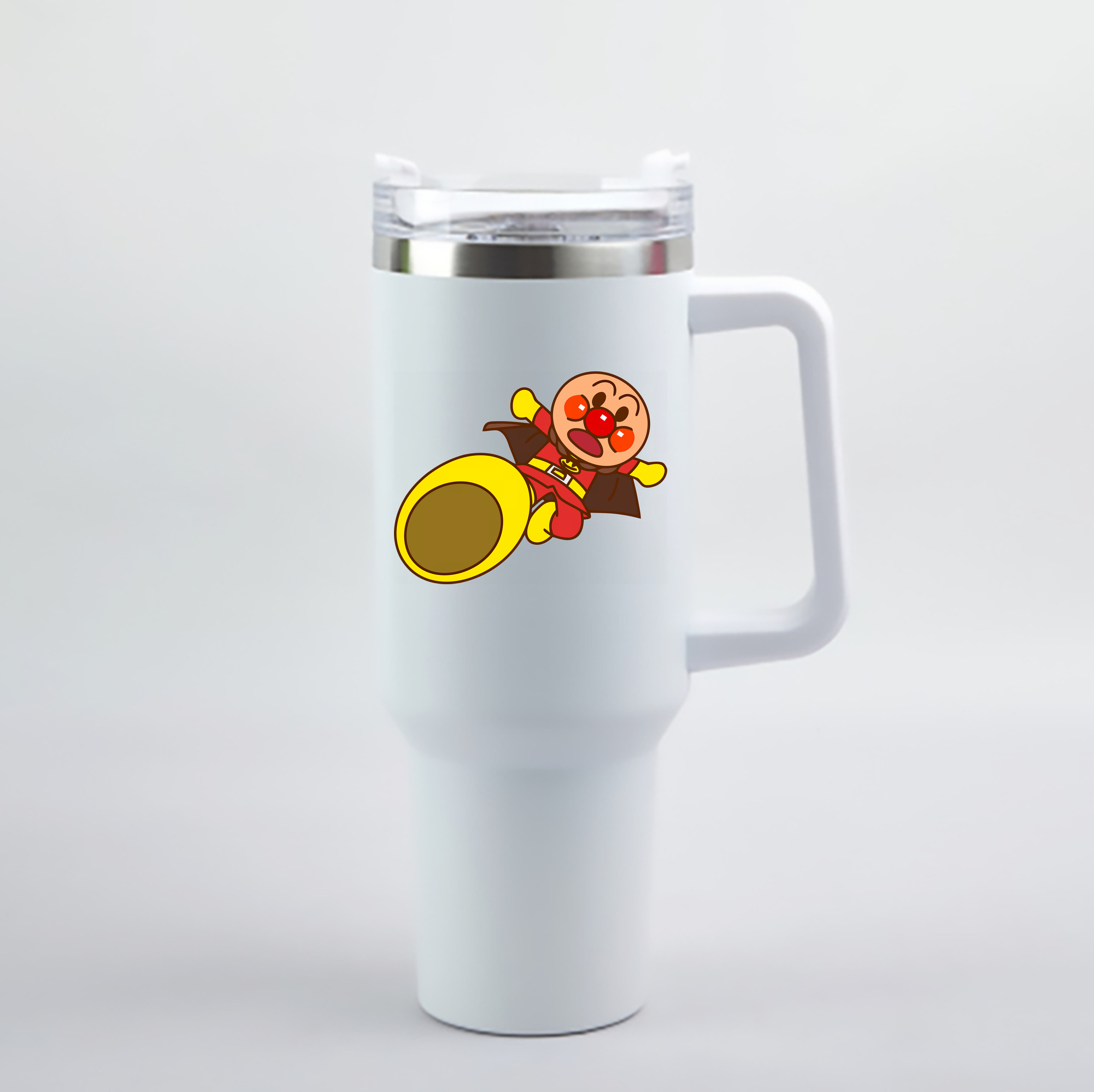 （画像用） アンパンマン Anpanman 1200mL車用タンブラー - クリスタルステッカー（プラスチックストロー付き）