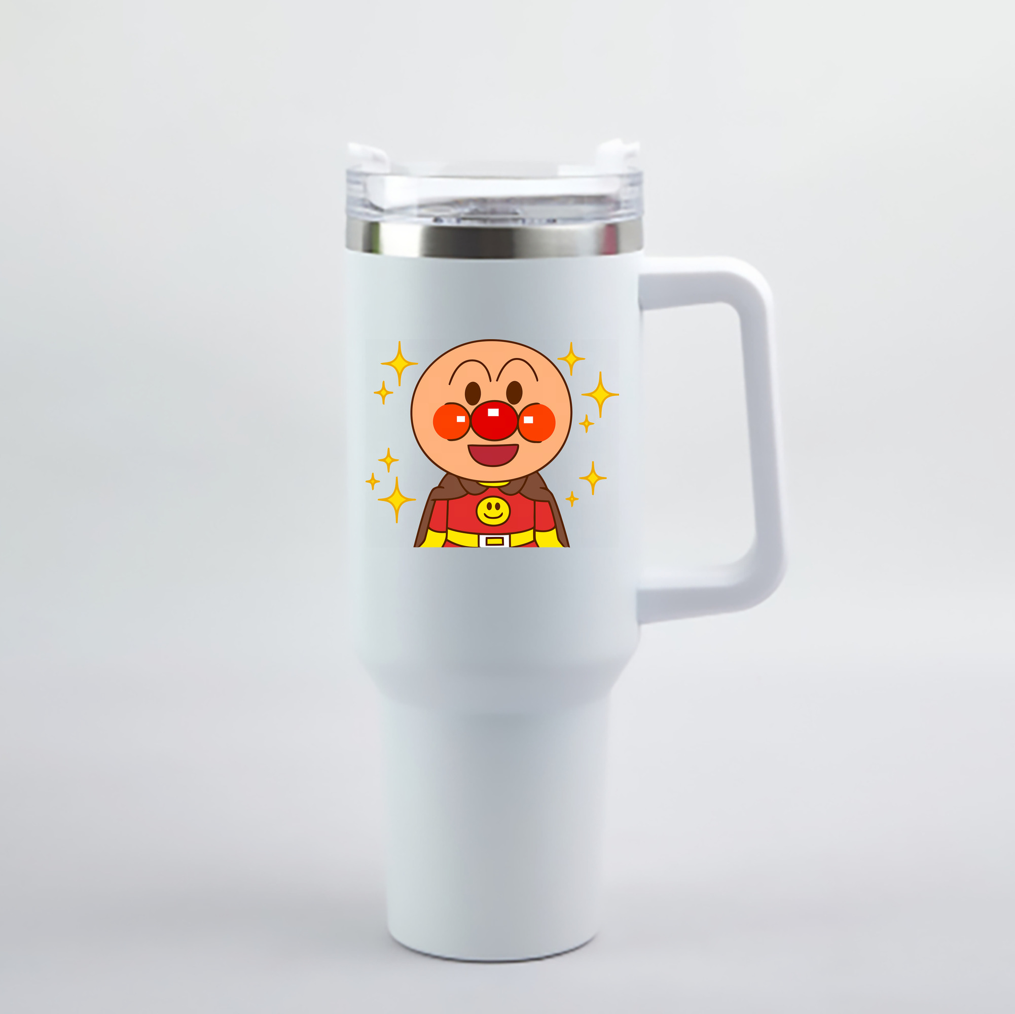 （画像用） アンパンマン Anpanman 1200mL車用タンブラー - クリスタルステッカー（プラスチックストロー付き）